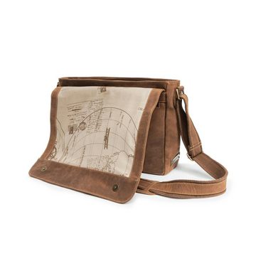 DRAKENSBERG Umhängetasche Messenger Bag »Leon« Havanna-Braun, Herren Leder Schultertasche mit 15" Laptopfach, handgemacht, Vintage