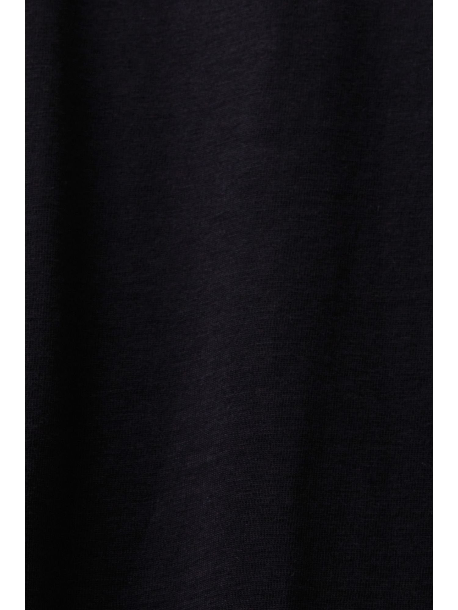 Langarmshirt Esprit Oberteil mit BLACK Rundhalsausschnitt (1-tlg)