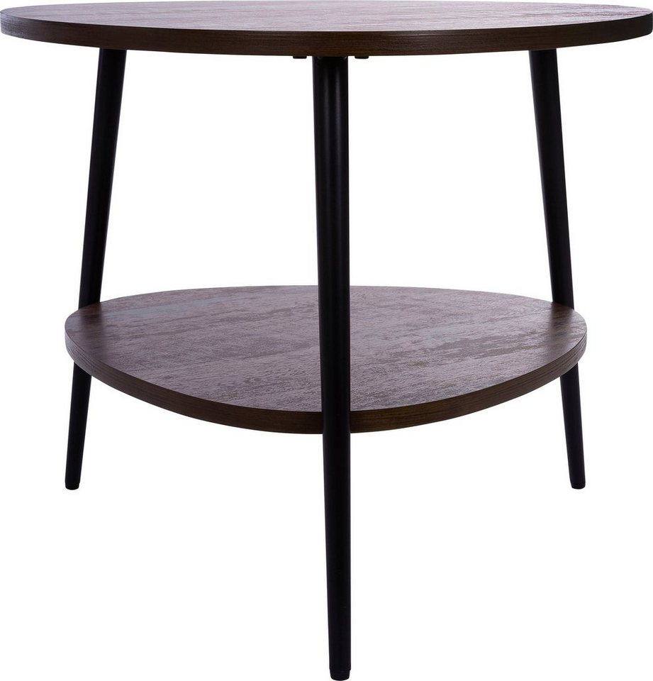 Home natur Tischplatte edlem belassender Beistelltisch inkl Design Beistelltisch, im Holz Ablagefach, Oval, Tischplatte affaire