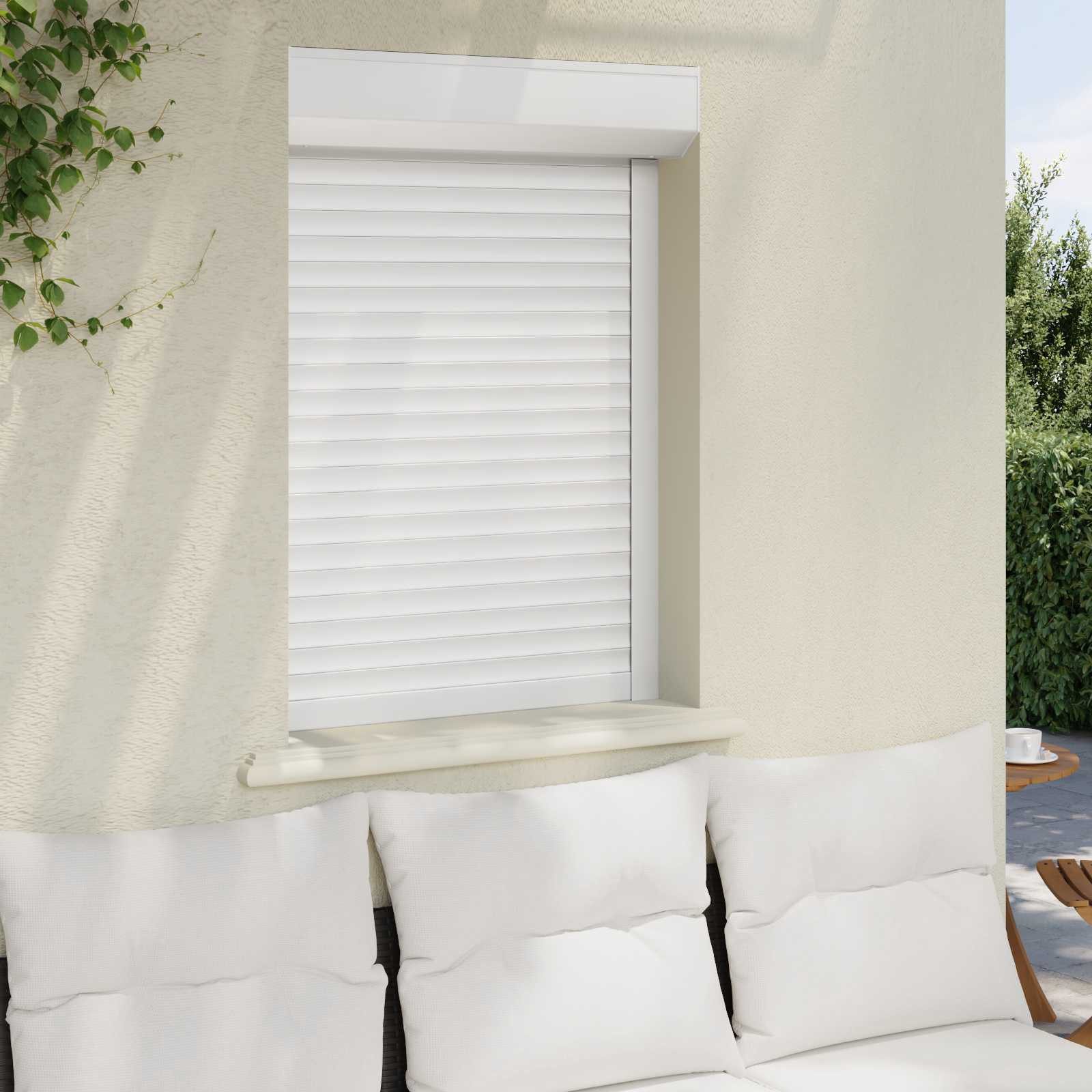 vidaXL Fensterladen Rollladen Weiß 70 x 100 cm Aluminium und Polyurethan, BxH: 14x100 cm, (1-St)