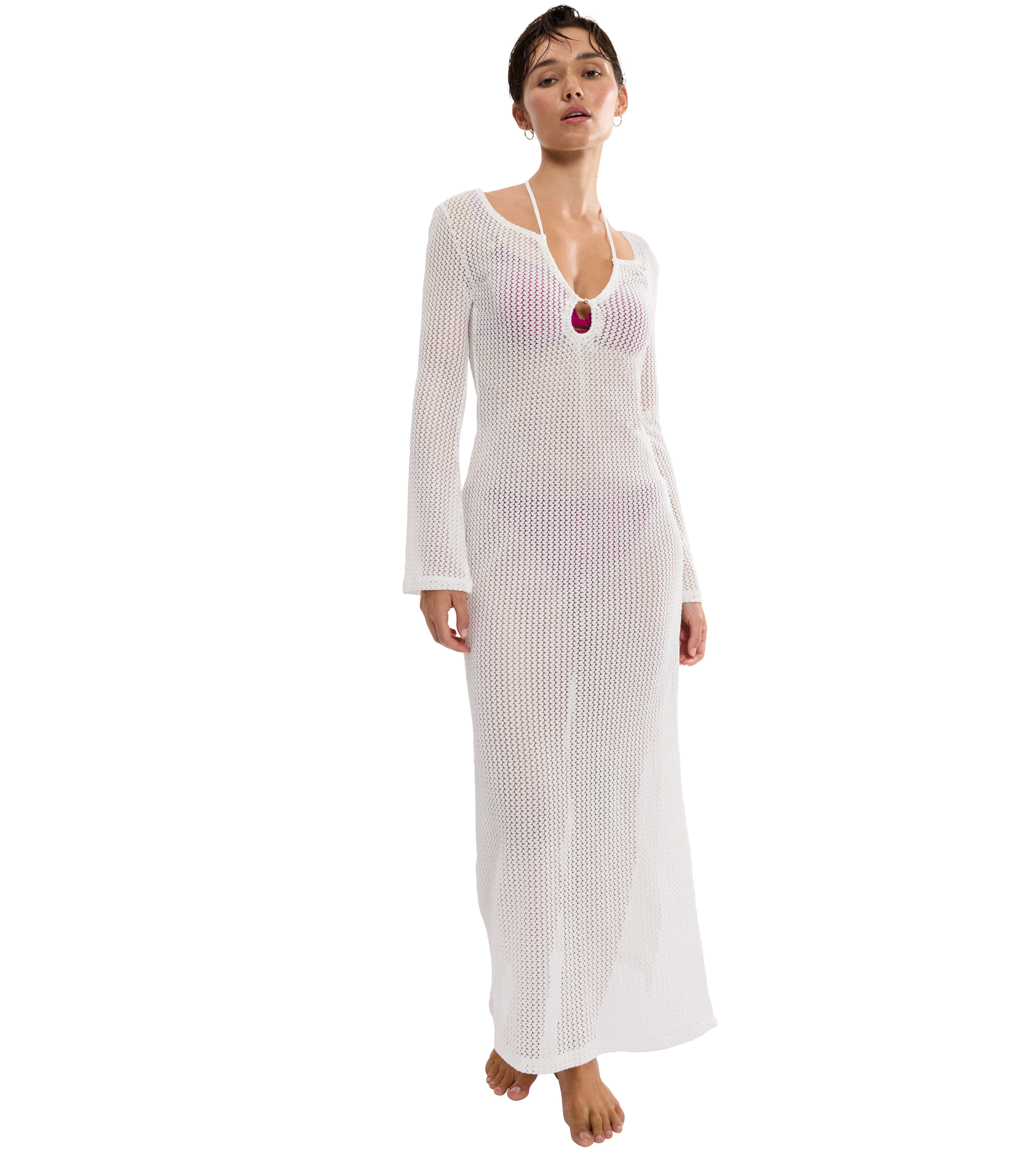 Triumph Strandkleid Beach MyWear Crochet Long Dress LSL weiches Häkeldesign