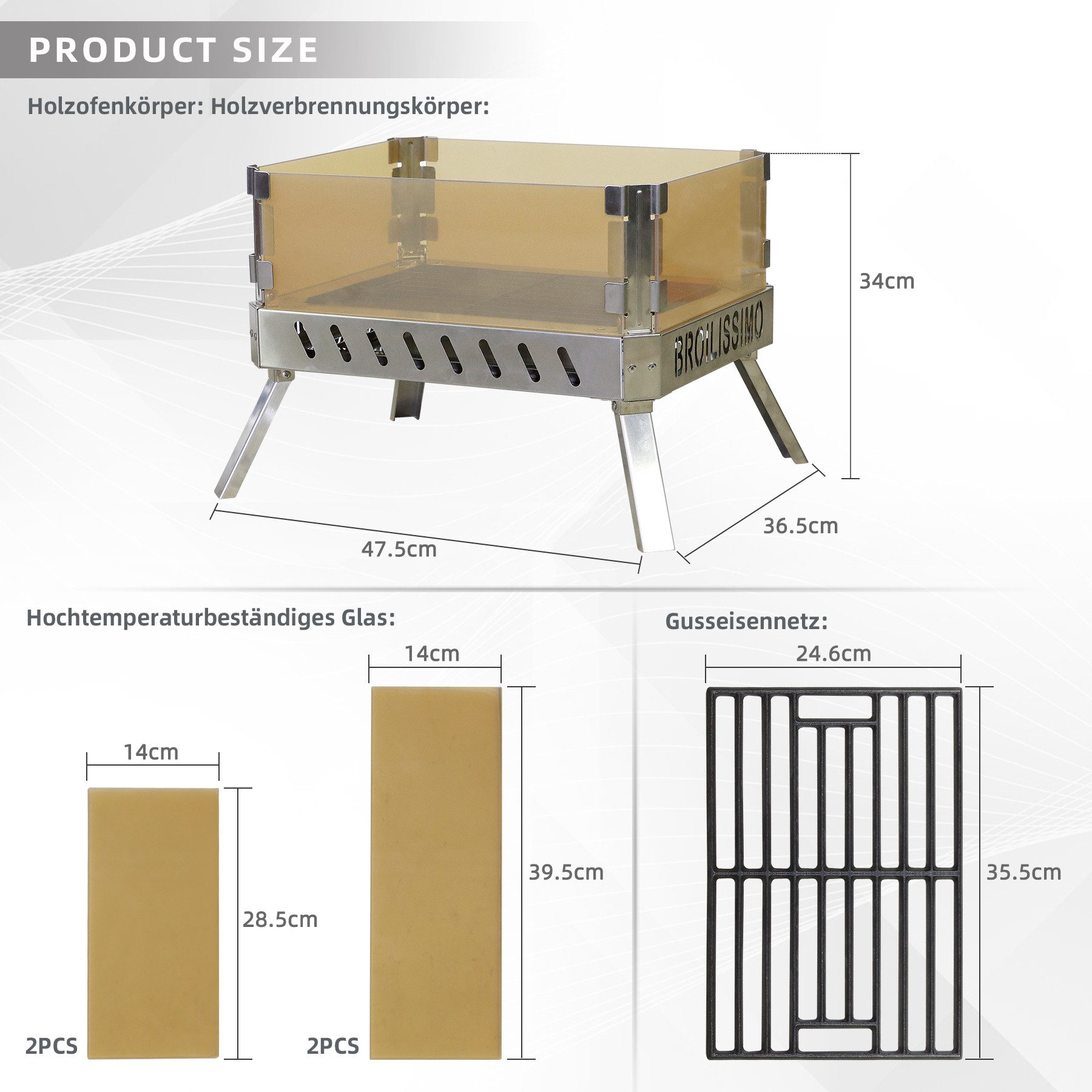 CCLIFE Fire Bowl with Glass Ceramic, Foldable for Outdoor Camping