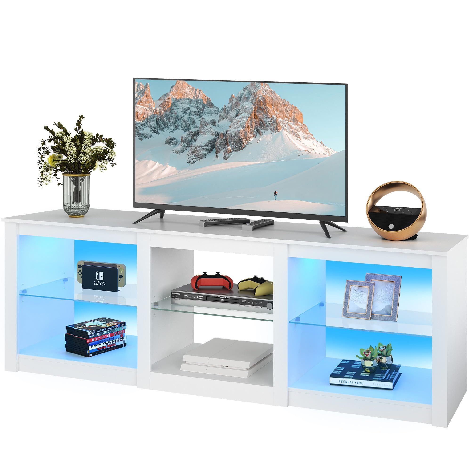 WLIVE Lowboard TV-Schrank 166cm mit RGB-LED (22 Modi), 3 offene Fächer & ve günstig online kaufen