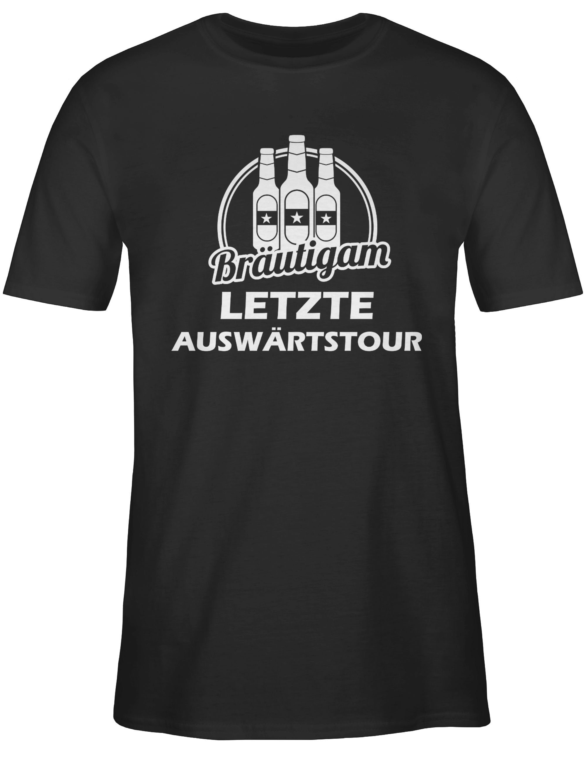 Shirtracer T-Shirt Letzte Auswärtstour Bräutigam Männer Bier JGA 1 Schwarz