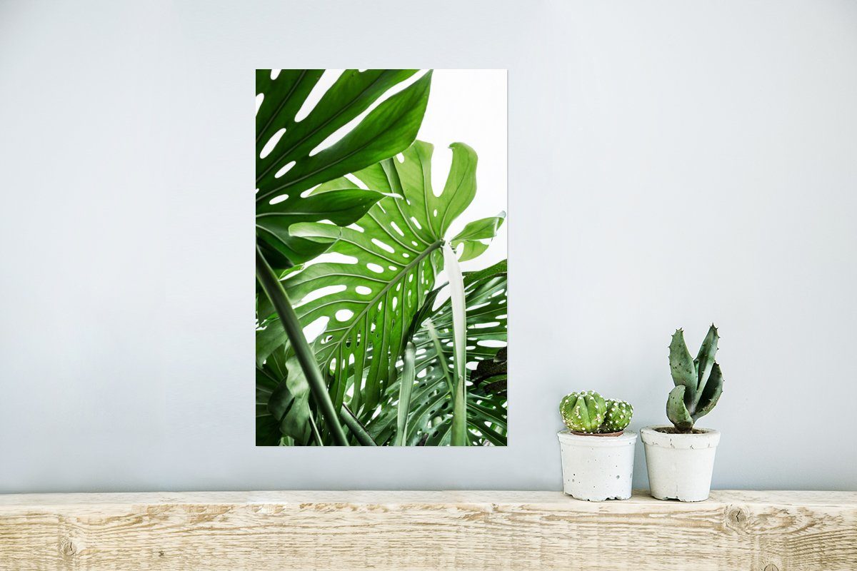 MuchoWow Poster Pflanzen für - Dschungel Wohnzimmer, Ohne Natur, - - Grün Wandposter Rahmen (1 Wandbild, Poster, St)