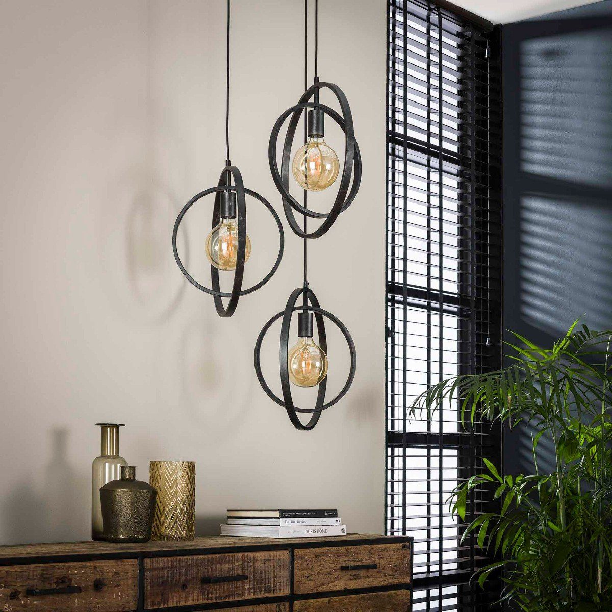 Liadomo Pendelleuchte Houston Rondell, ohne Leuchtmittel, Rondell-Hängelampe im Industrial Style