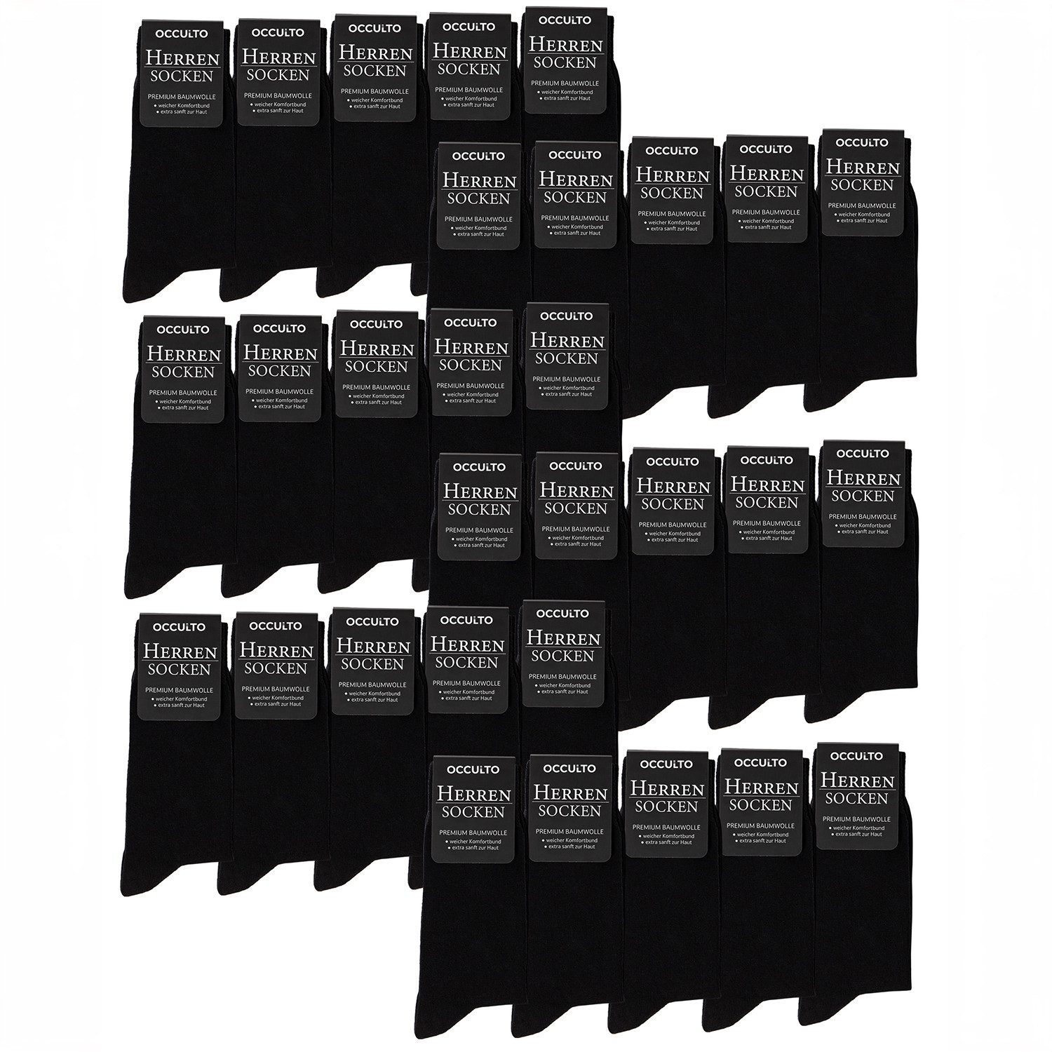 OCCULTO Businesssocken Herren Schwarze Socken 10-30er günstig online kaufen