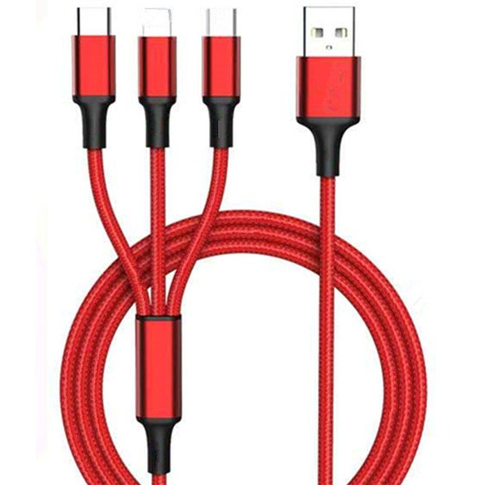 GelldG »3 in 1 Multi USB Ladekabel, 1.2M Universal Nylon Schnell Ladekabel«  Netzkabel