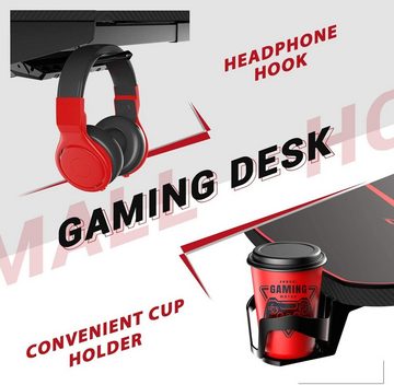 HOMALL Gamingtisch 140 cm Computer Schreibtisch Gamer Tisch