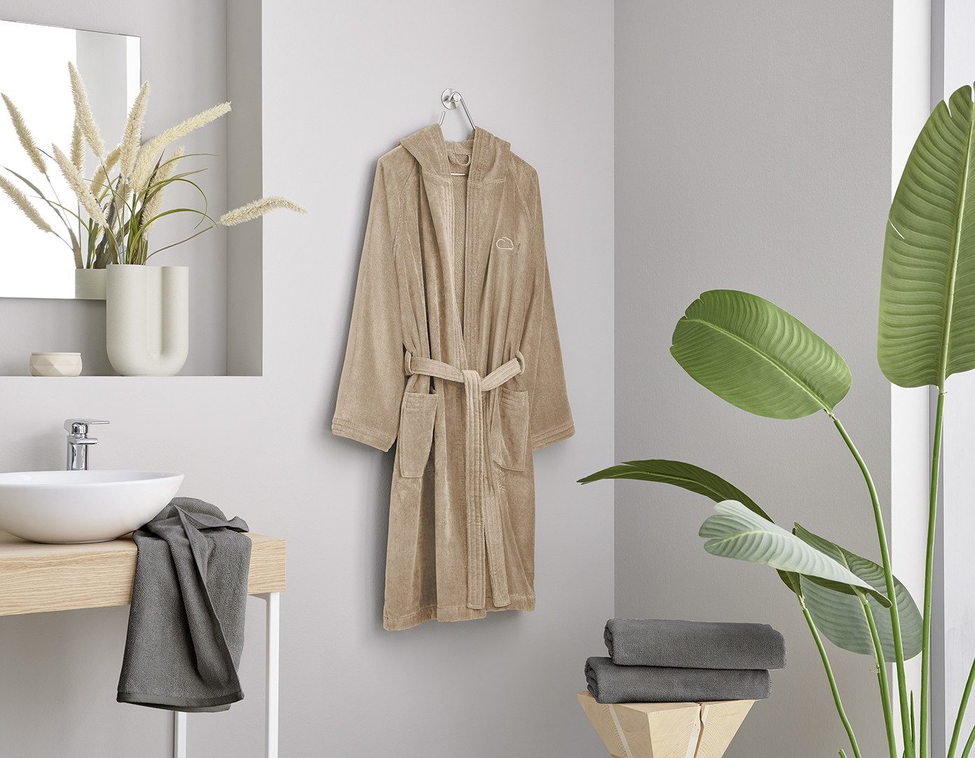 Kleine Wolke Unisex-Bademantel Chill, ideal für günstig online kaufen