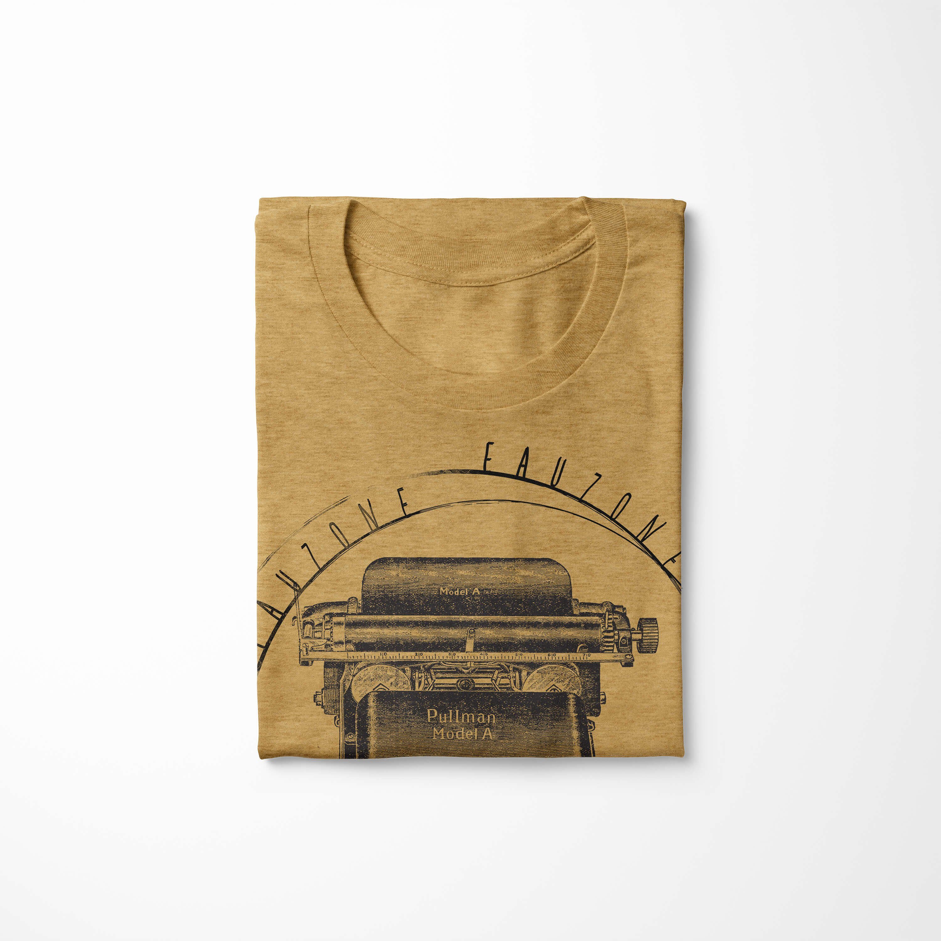 Sinus Art T-Shirt Vintage Herren Gold Schreibmaschine T-Shirt Antique