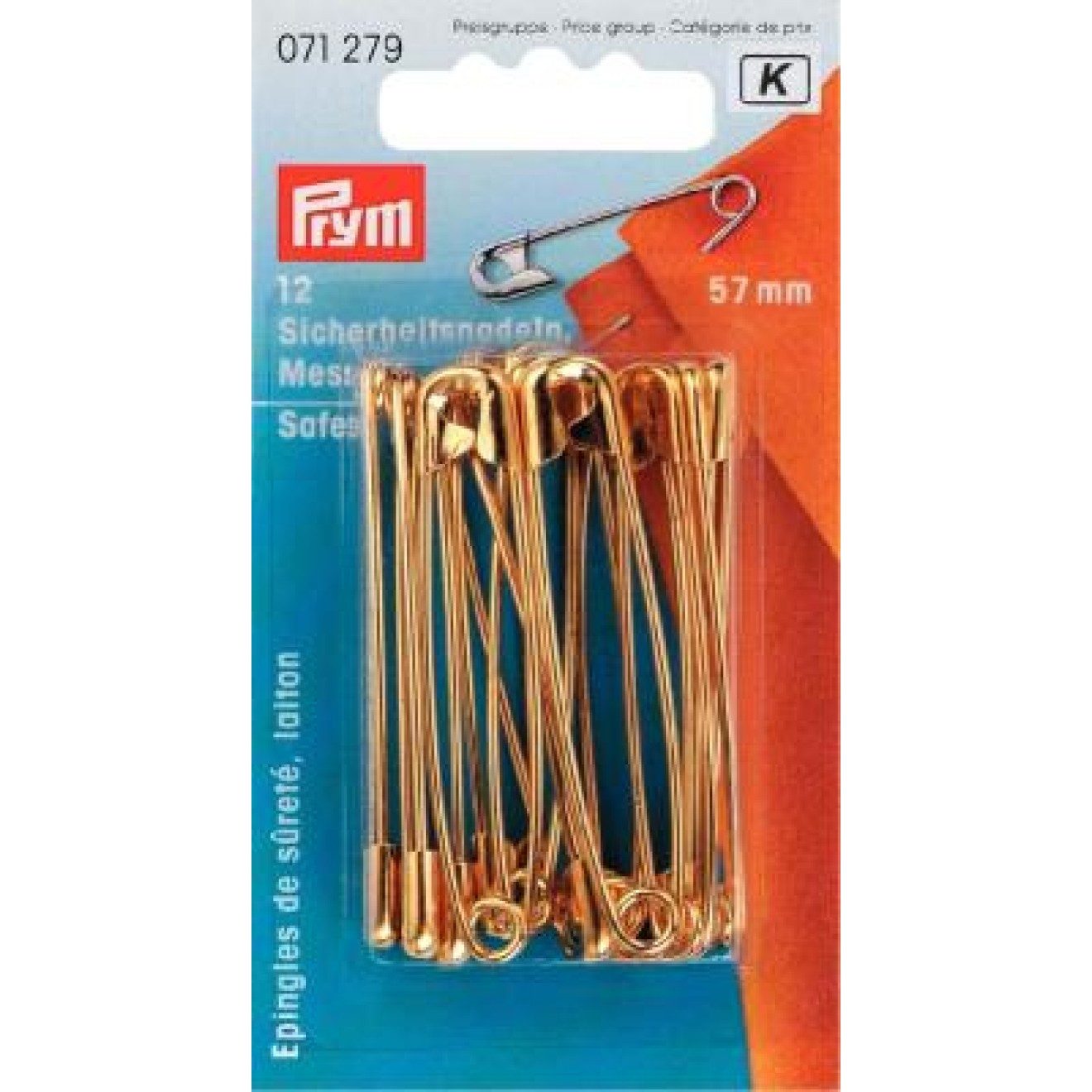 Prym Stricknadeln Sicherheitsnadeln 57 mm gold 12 St