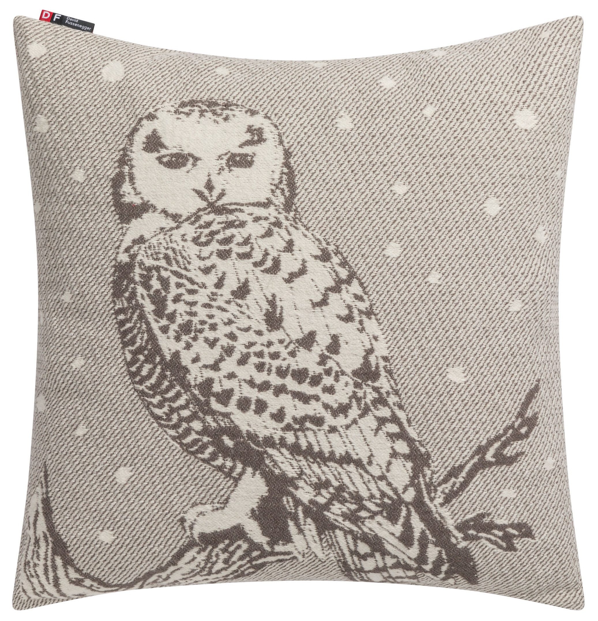 DAVID FUSSENEGGER Kissenhülle Nova 'Schneeeule' 50 x 50 cm Braun günstig online kaufen