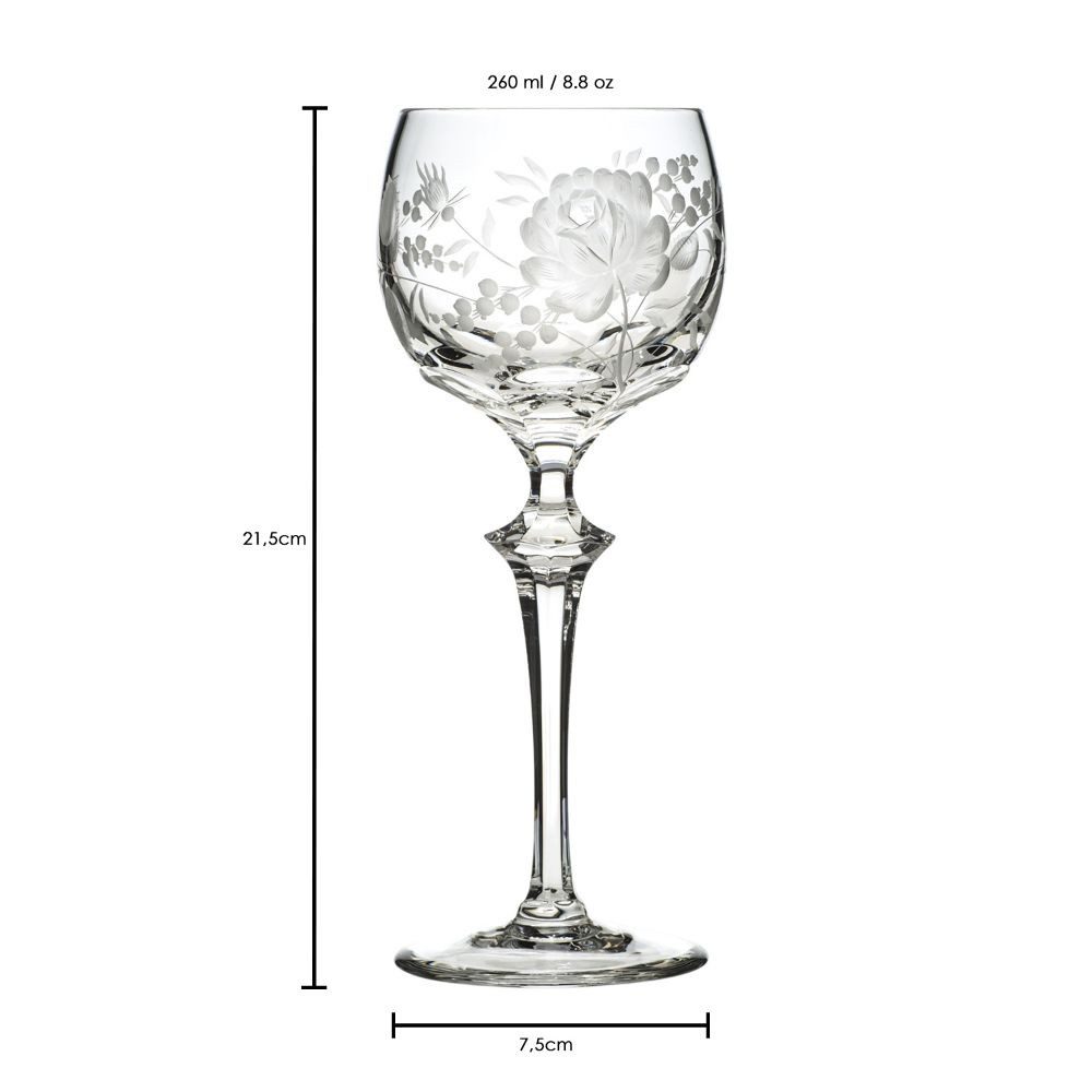 ARNSTADT KRISTALL Weinglas Primerose clear (21,5 cm) - Kristallglas mundgeblasen · handgeschliffe, 1-tlg., Kristallglas