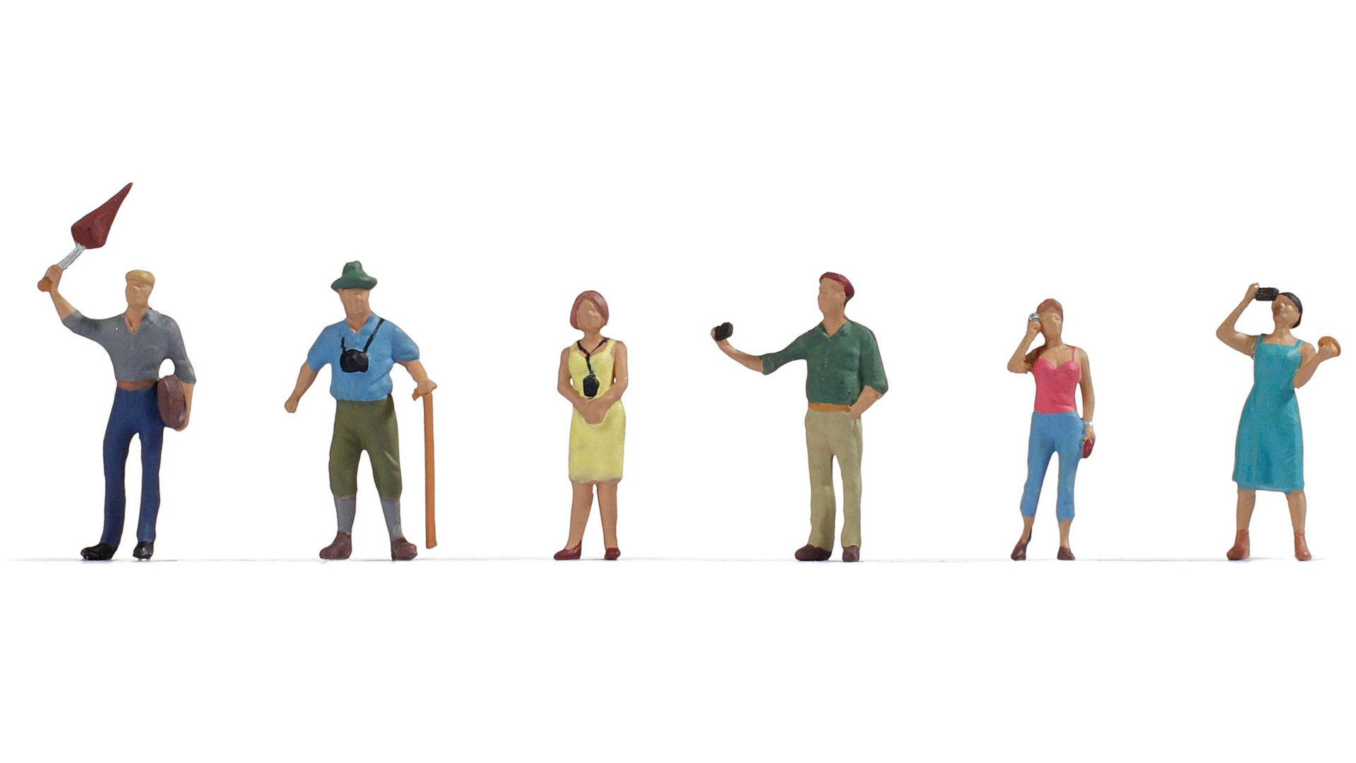 NOCH Dekofigur Reisegruppe, handbemalte Modellfiguren H0, für kre