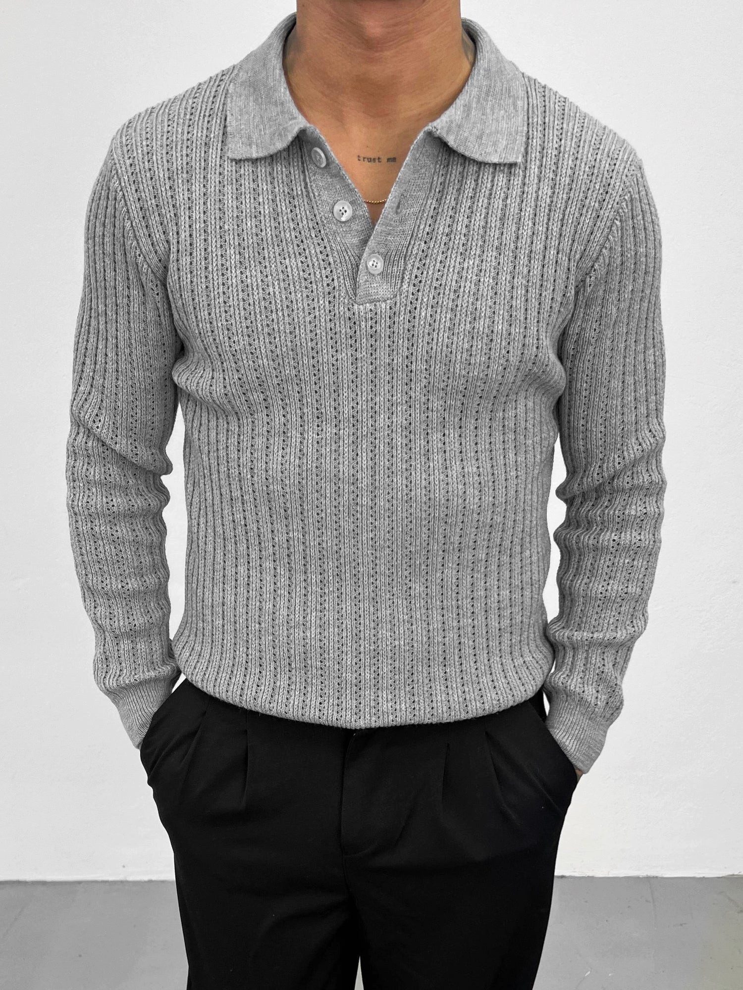 OSSY HOMER Strickpullover Herren Strickpullover mit Kragen – Elegant, Langarm & Bequem