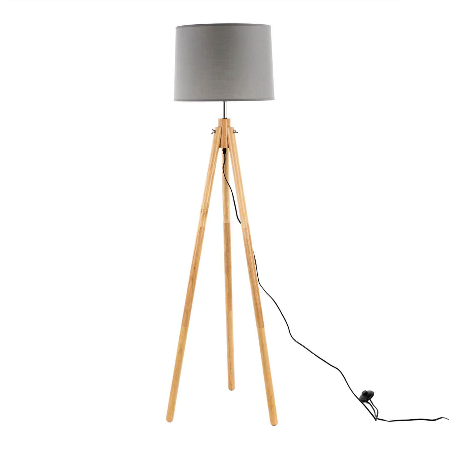 Licht-Erlebnisse Stehlampe »FLORA«, ohne Leuchtmittel, Stehleuchte Holz  Stoff Skandinavisches Design E27 Wohnzimmerlampe