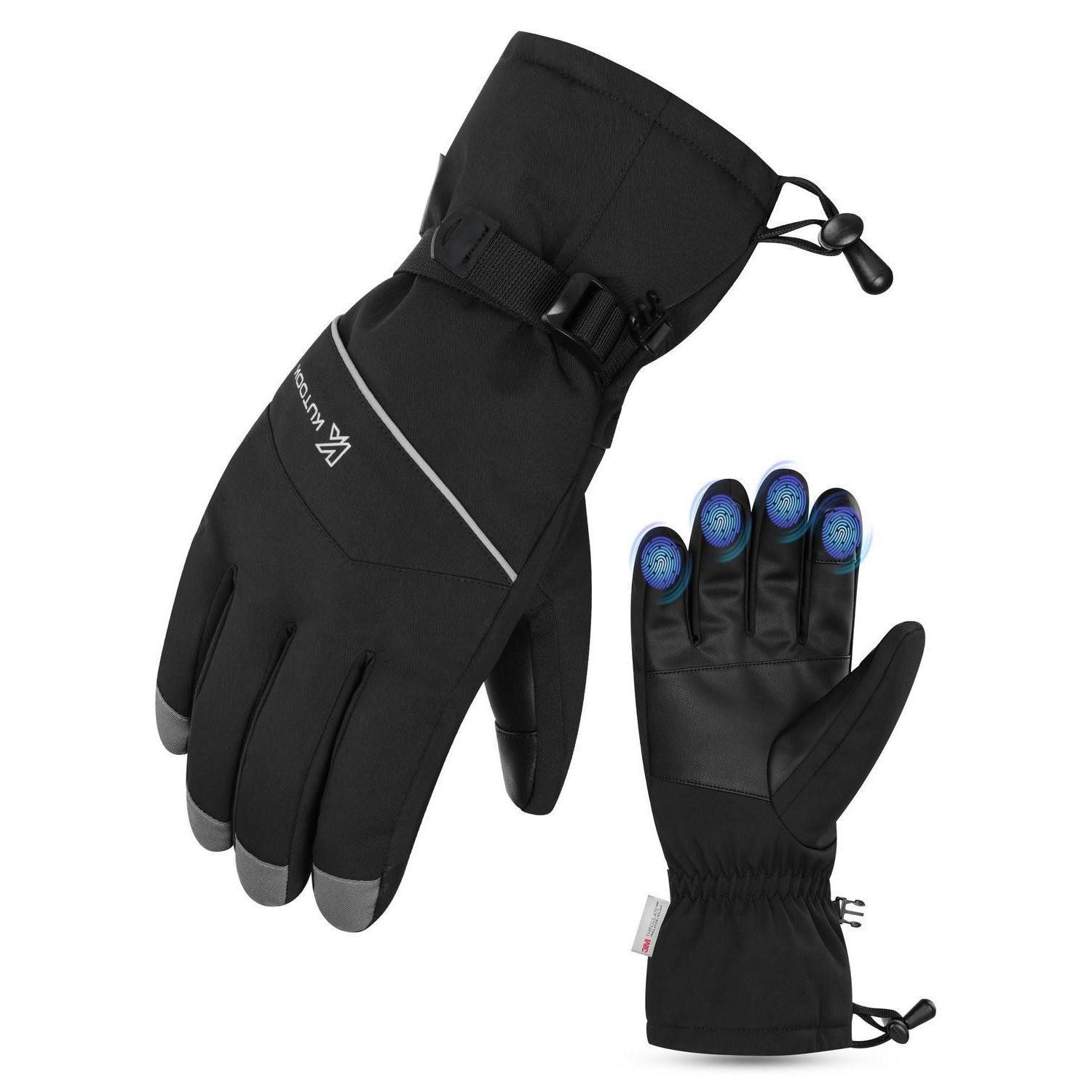 LuxusKollektion Skihandschuhe Skihandschuhe Herren Damen Warm Wasserdicht XL Grau (1-St)
