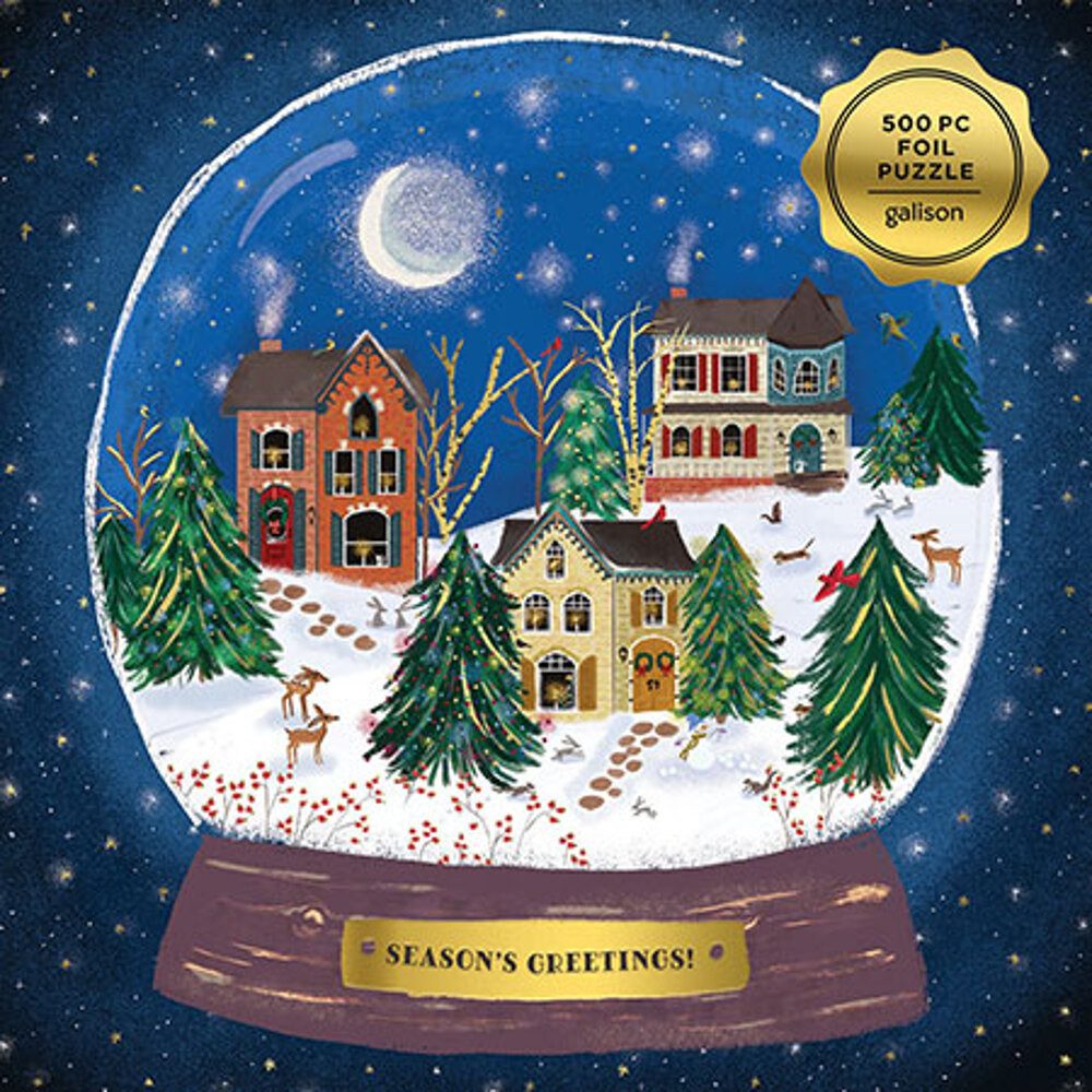 Chronicle Books Puzzle Idylle in der Schneekugel - mit Goldfolierung, Puzzleteile