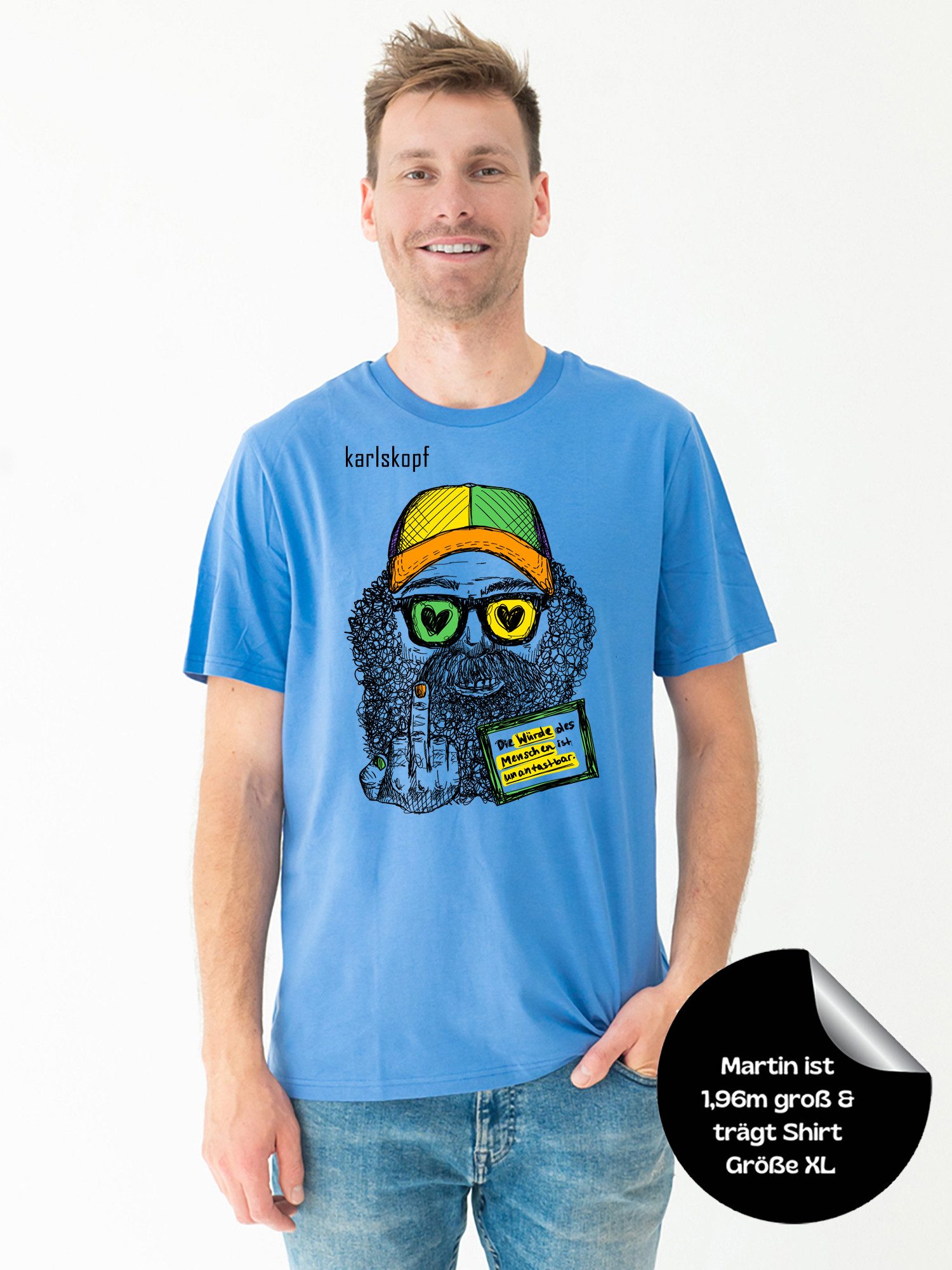 karlskopf Print-Shirt Rundhalsshirt Basic BUNTMACHER günstig online kaufen