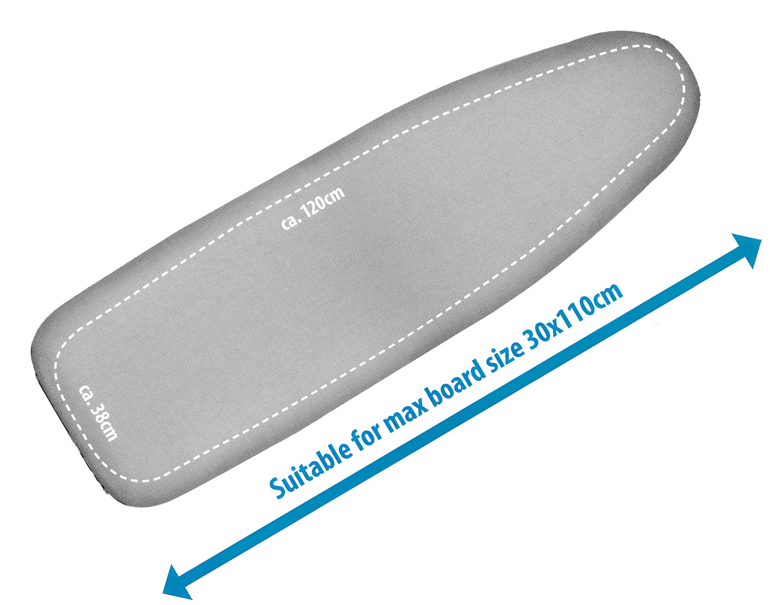 *Alpina* Bügelbrettbezug BÜGELBRETTBEZUG 120x38cm Grau für Bügelbrett: 110x günstig online kaufen