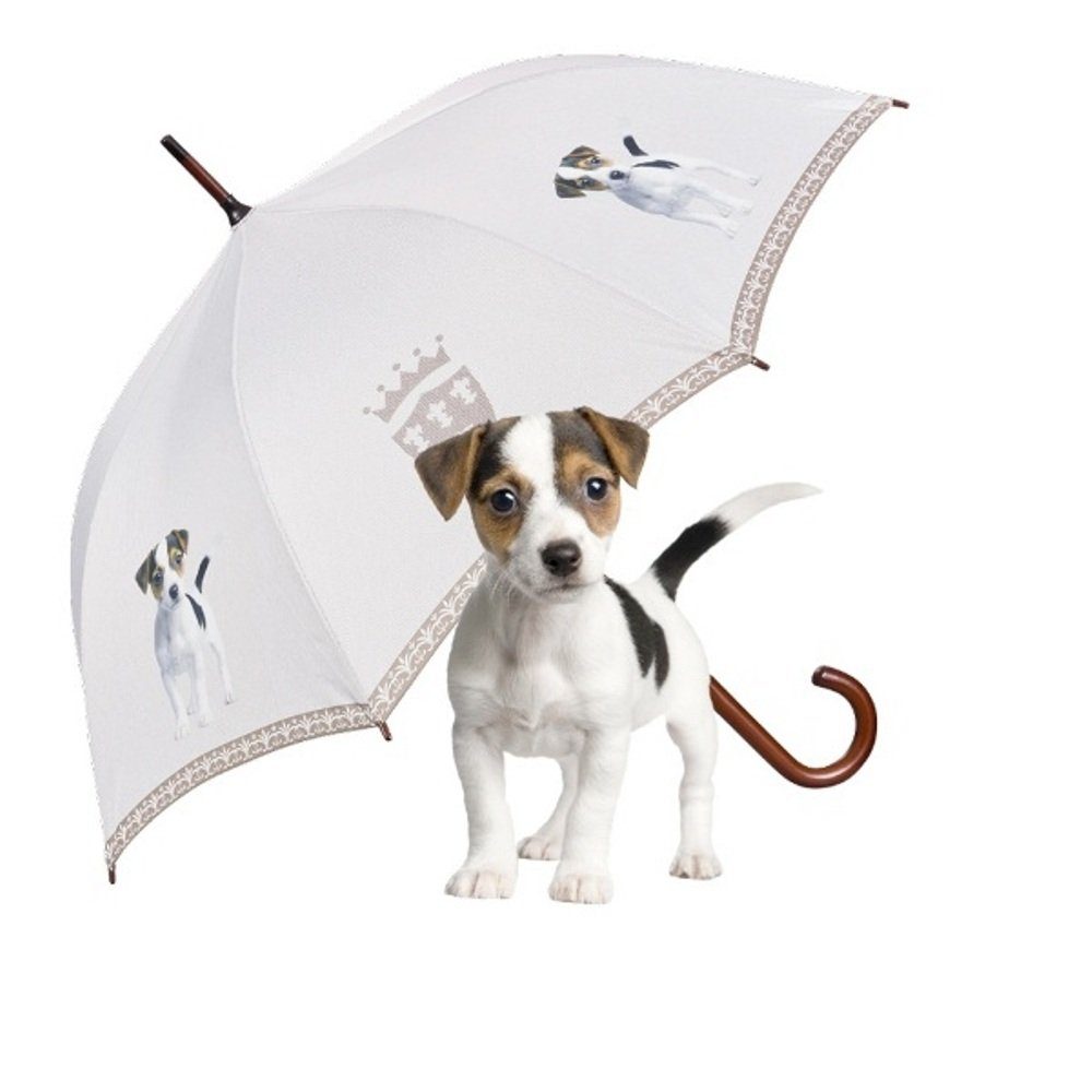 Hund, Lilienfeld VON Stockregenschirm Damen Herren Regenschirm von Jack Hundemotiv Russell Stabil LILIENFELD Welpe Auf-Automatik Terrier