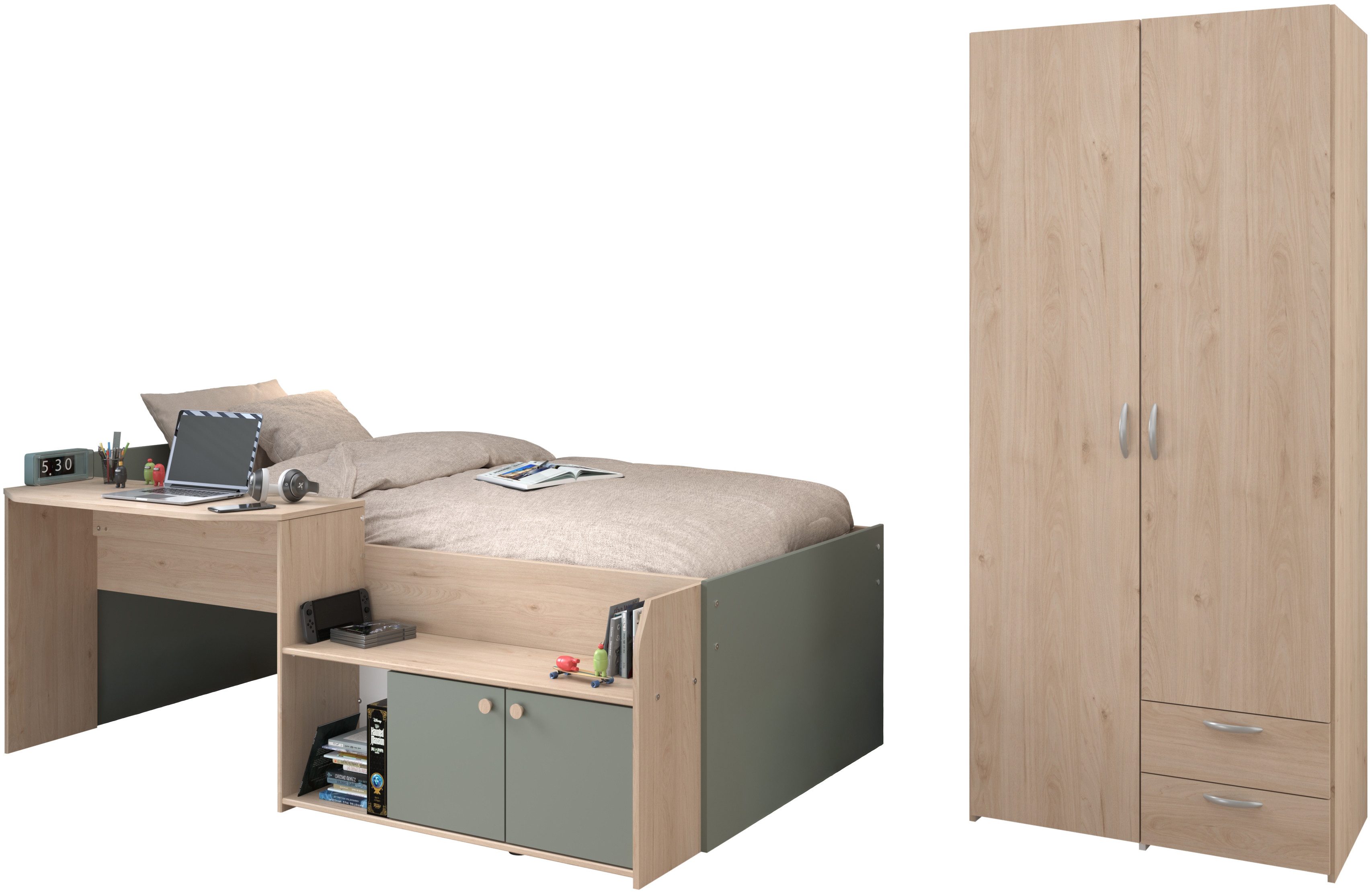 Parisot Jugendzimmer-Set Jade 11, (Set, 2-tlg), Mit Schreibtischplatte und Kommode