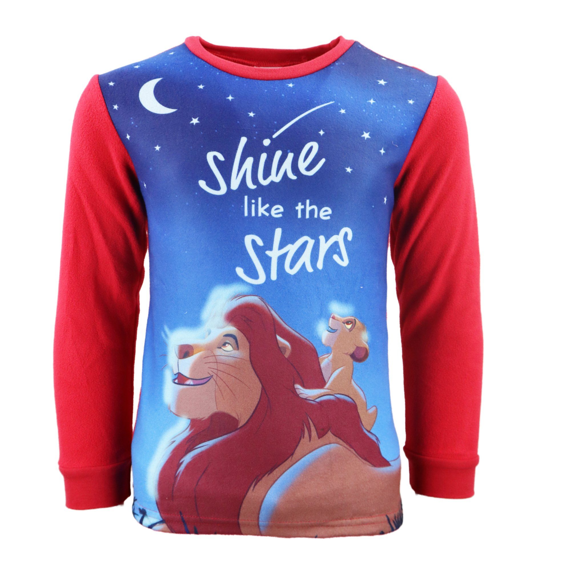 Löwen Hausanzug Disney 128 bis 92 Rot Schlafanzug Kinder der King Gr. The Lion Pyjama König Fleece