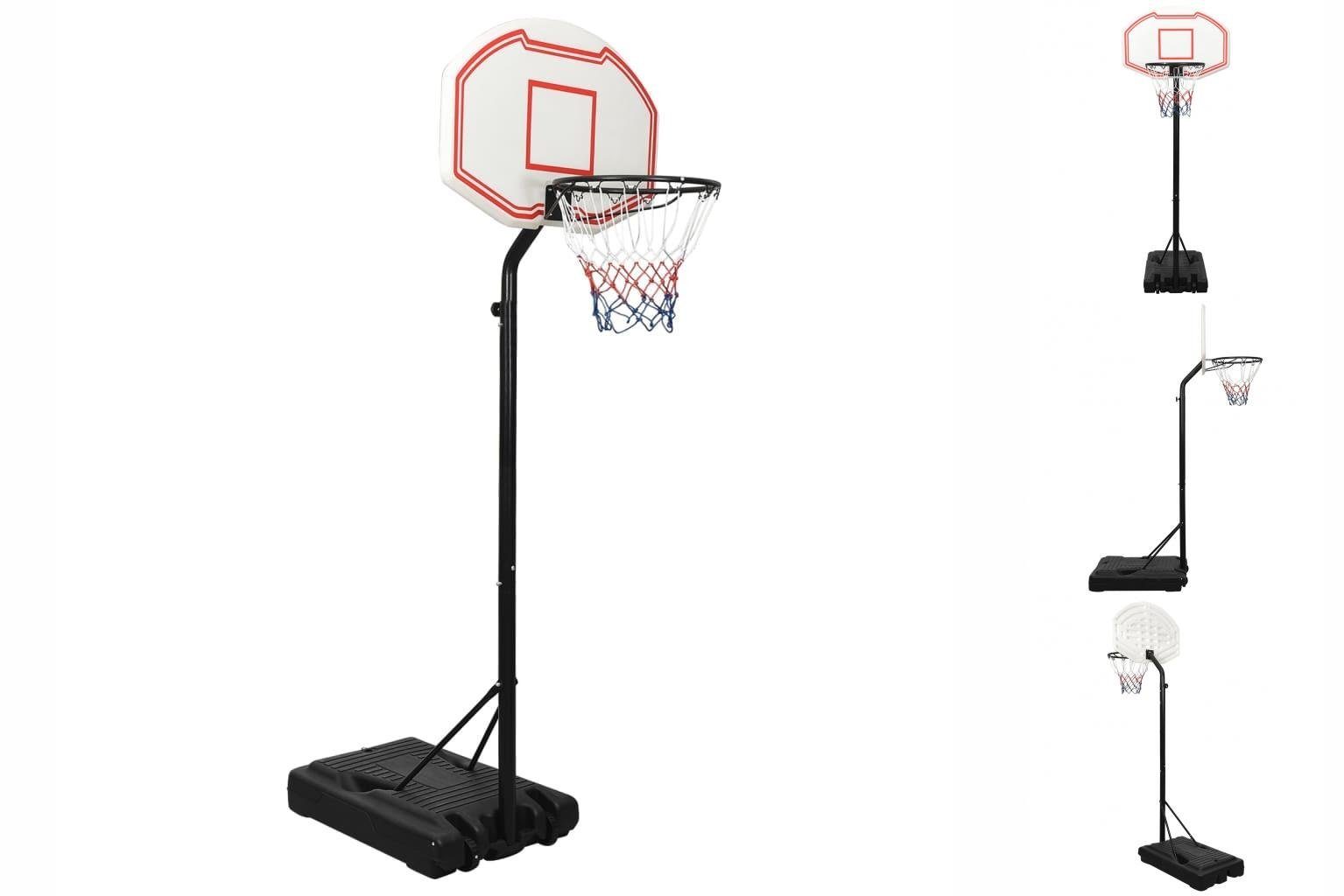 vidaXL Basketballkorb Basketballständer Weiß 237-307 cm Polyethylen | Basketballkörbe