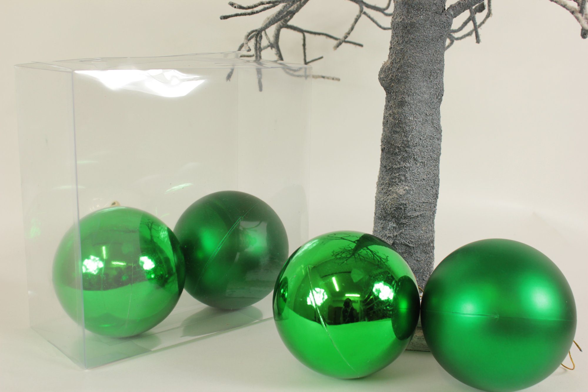 12 der cm Weihnachtsbaumkugel grün Lucht Weihnachtskugeln in Stück 4 Box