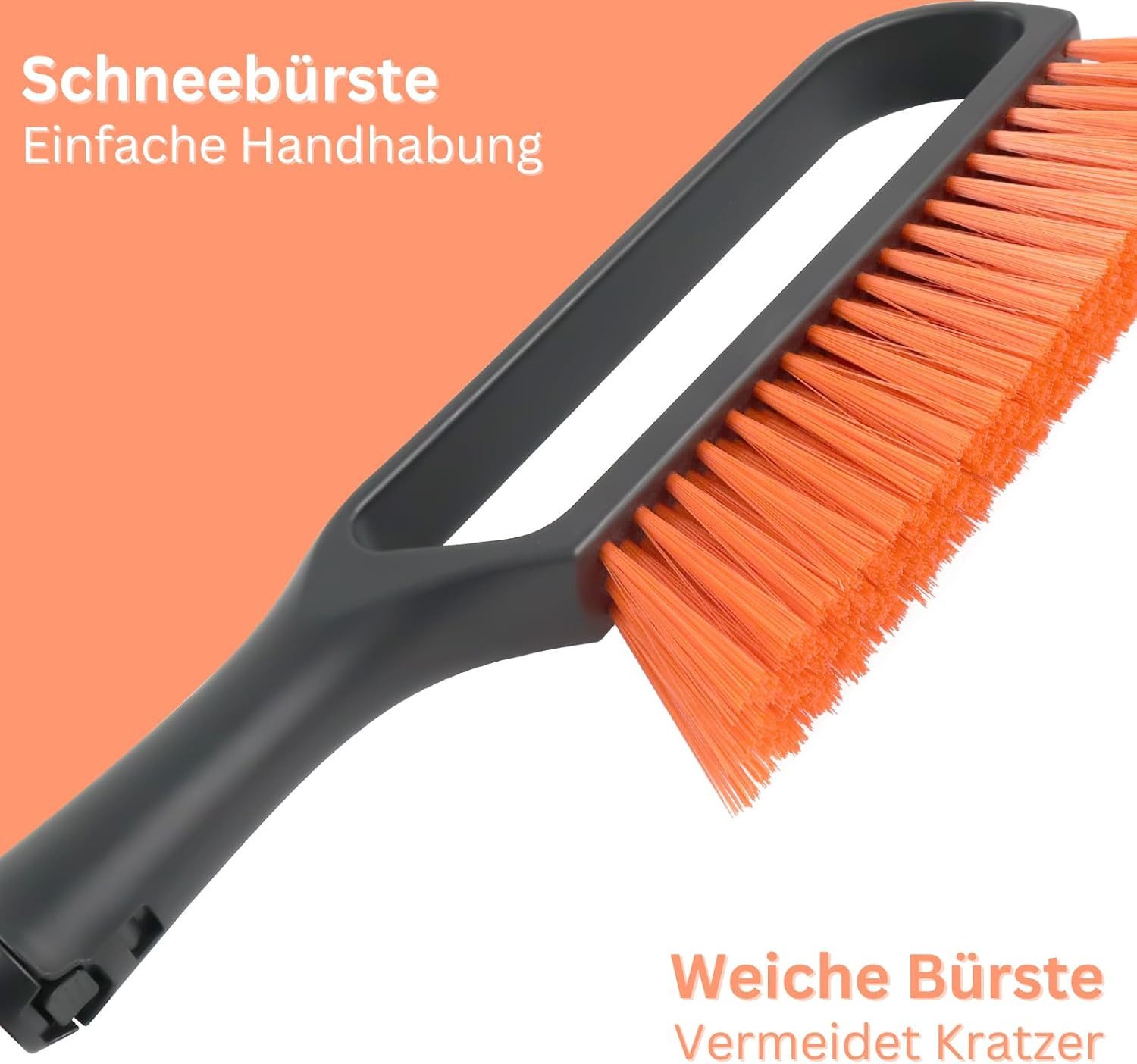 Allyson Telescopic Ice Scraper with Snow Brush, Ergonomic Telescopic Ice Scraper for Cars, Extendable, Telescopic Pole