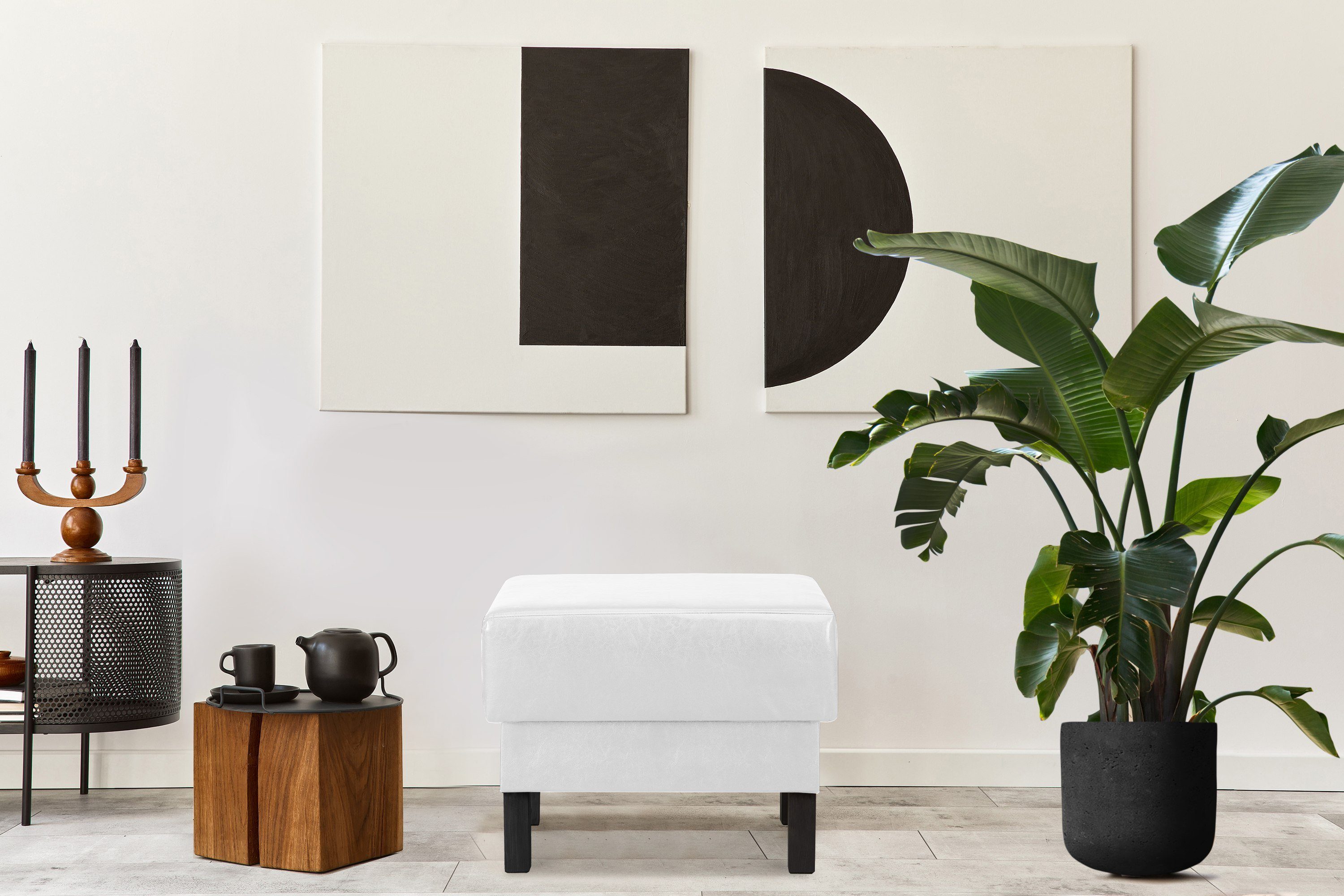 KONSIMO® Sitzhocker ESPECTO Pouffe Hocker, Kunstleder-Puffsessel, günstig online kaufen