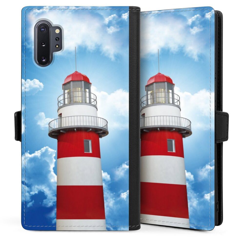 DeinDesign Handyhülle Leuchtturm Wolke Himmel Leuchtturm, Samsung Galaxy Note 10 Plus Hülle Handy Flip Case Wallet Cover