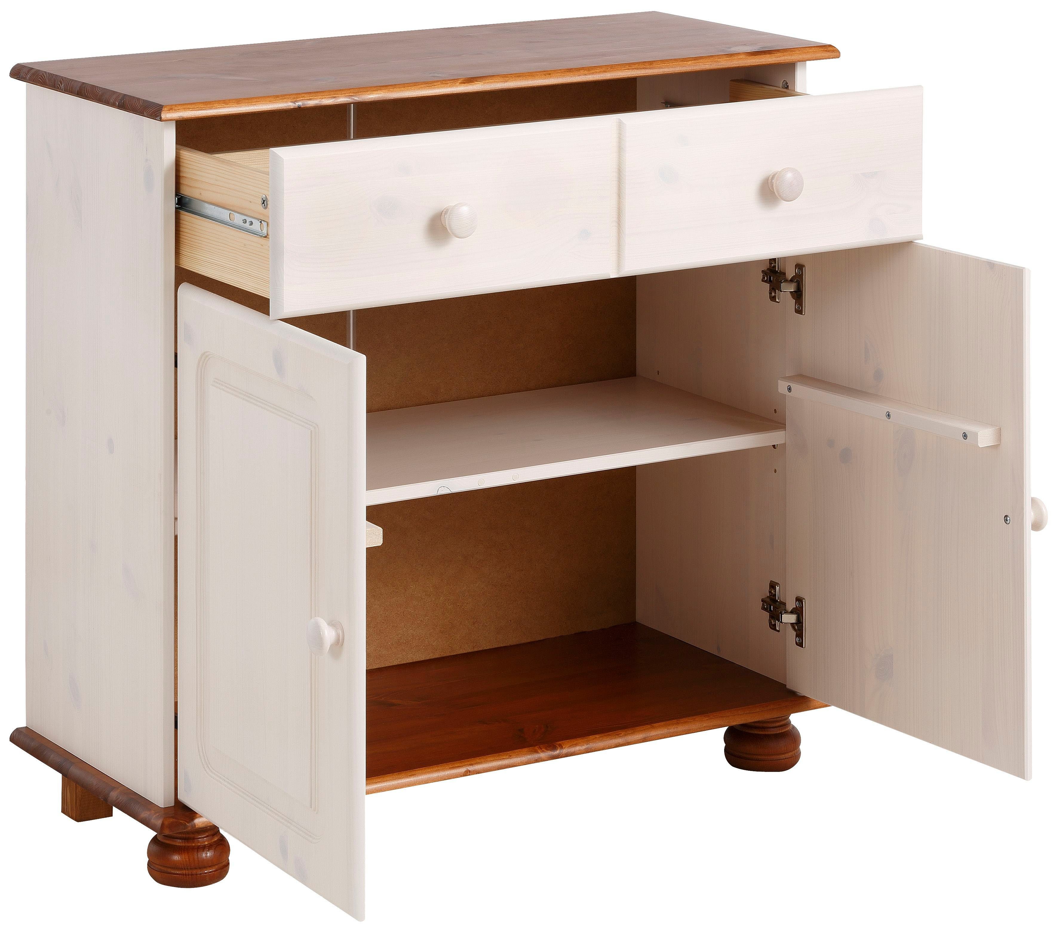 OTTO home Sideboard Mette, Kommode mit gefrästen, kugelförmigen Füßen, Breite 80 cm