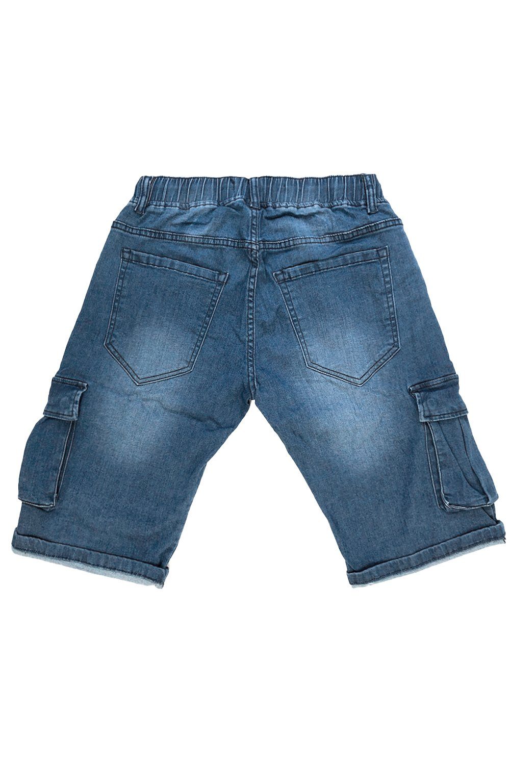 WANGUE Kurze Shorts Cargo Hose Jeansshorts in Bermuda 3238 Jeans Sommer (1-tlg) Blau-2