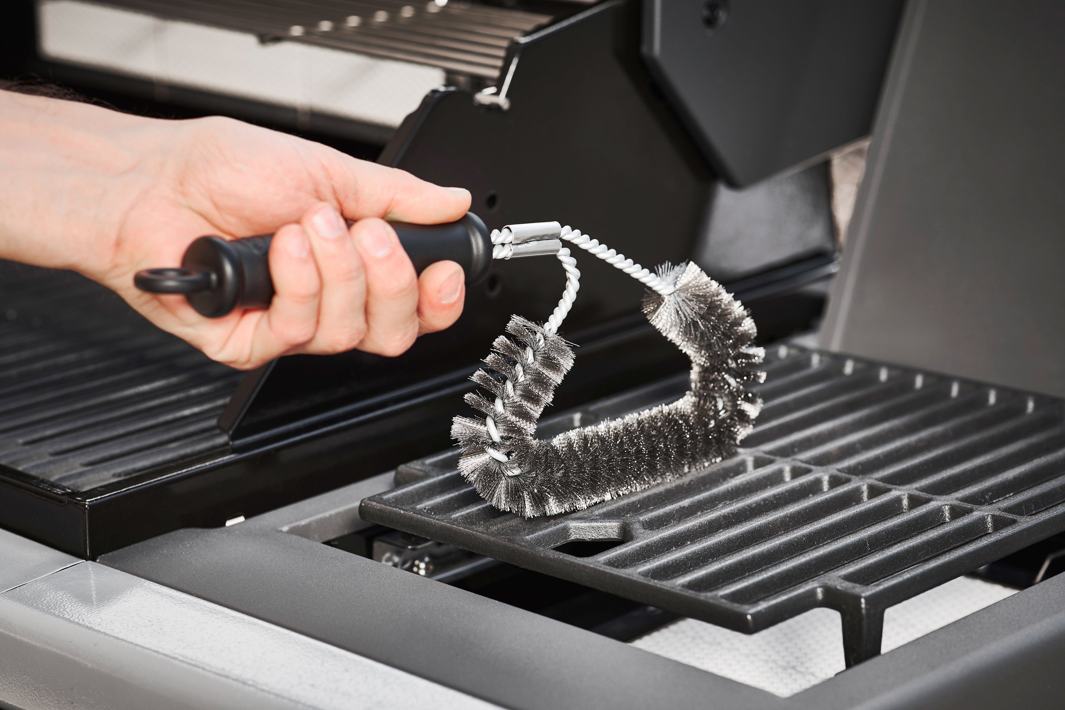 RÖSLE Reinigungsbürste GapX, 25399, Winkel-Reinigungsbürste für Grillroste, Edelstahl, PP Polypropylen