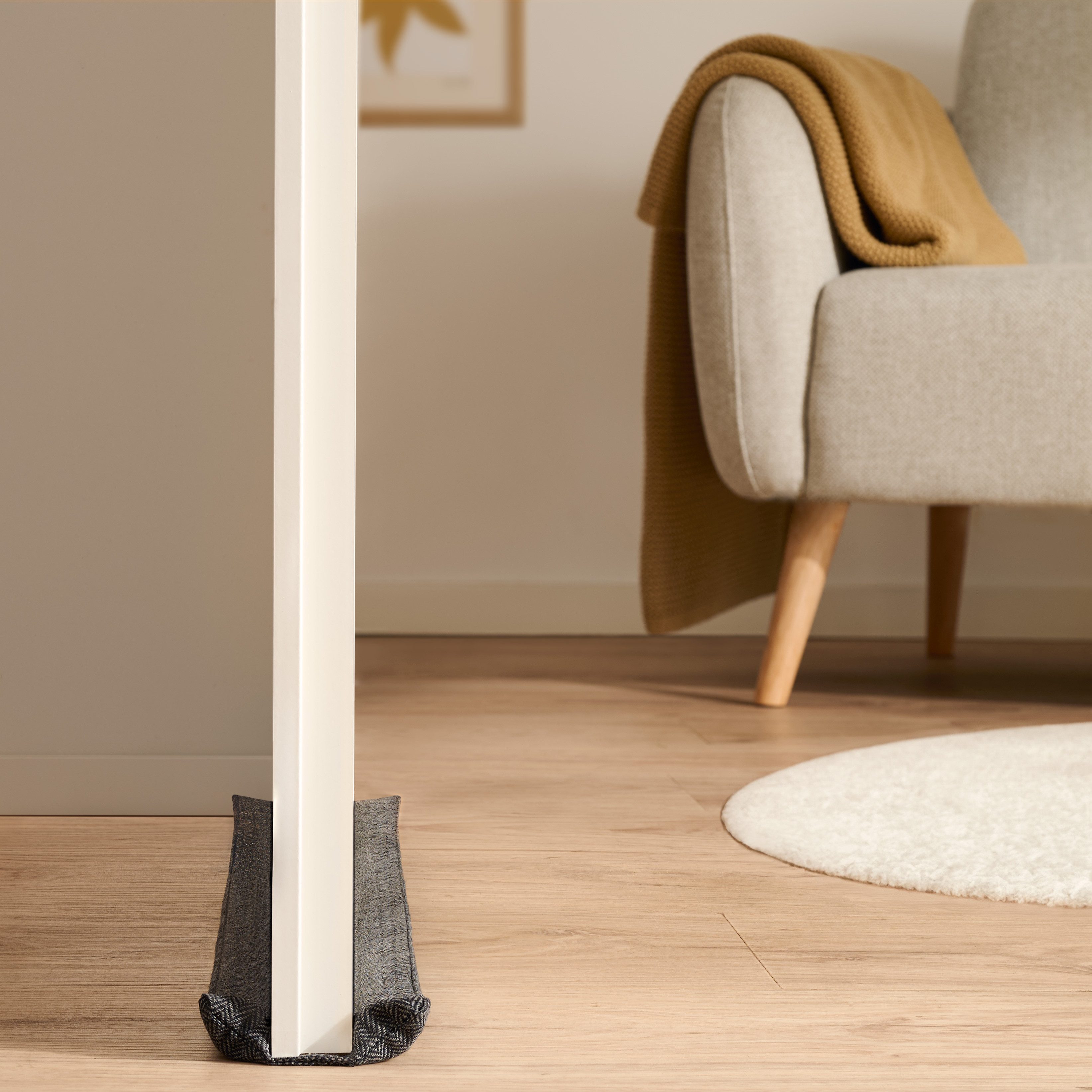 Praknu Zugluftstopper Zugluftstopper für Türen 70 - 100cm Waschbarer Stoff - Energiesparend, Einzelartikel, 1-tlg., 1 Stück mit Zubehör, Waschbar, energiesparend, flexibel anpassbar, robust