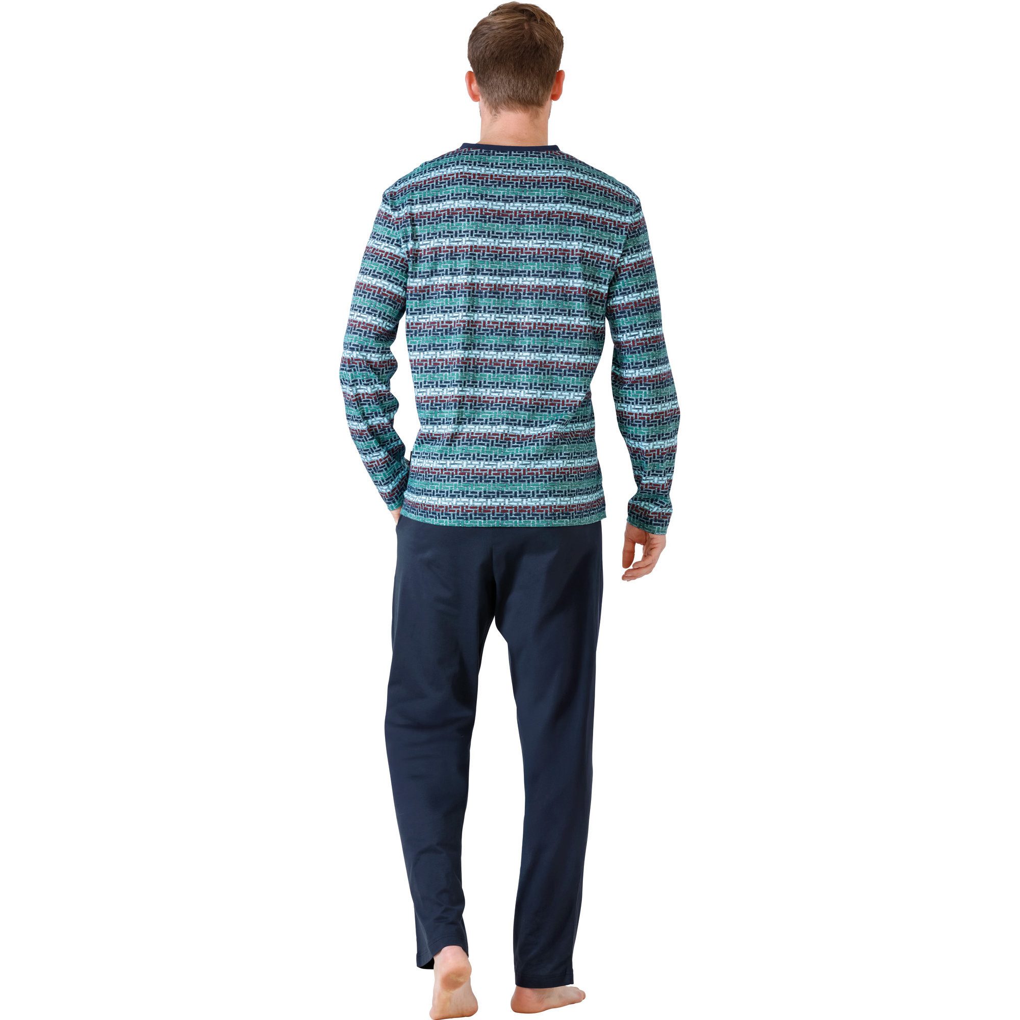 Hajo Pyjama Herren-Schlafanzug Single-Jersey gemustert