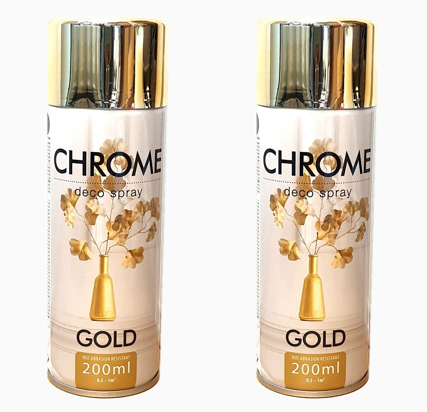 Spectrum Sprühflasche 2 x Dosen Hochwertiger Goldspray mit chromgold -Effekt 200 ml