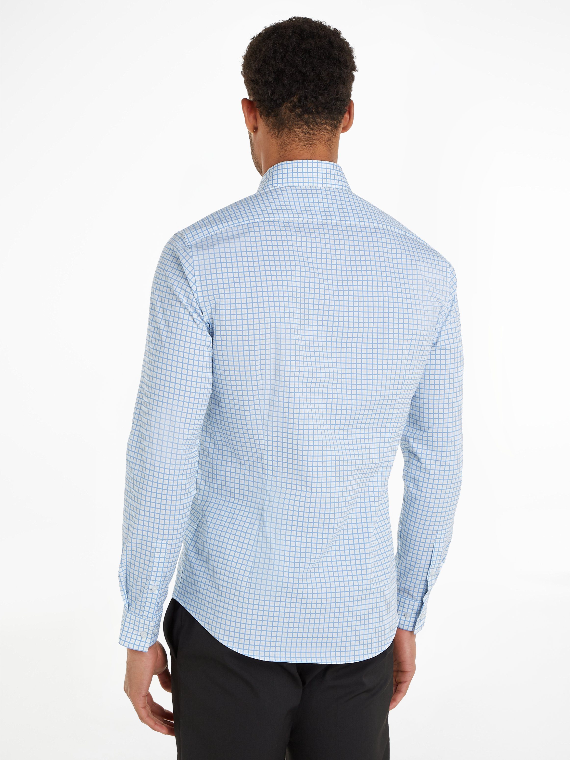 Calvin Klein Langarmhemd POPLIN CHECK PRINT SLIM SHIRT günstig online kaufen