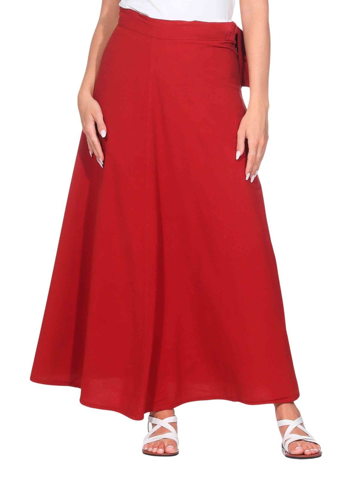 KUNST UND MAGIE Wickelrock Langer Wickelrock Baumwolle für Damen – Sommerrock Boho Rock Nepal