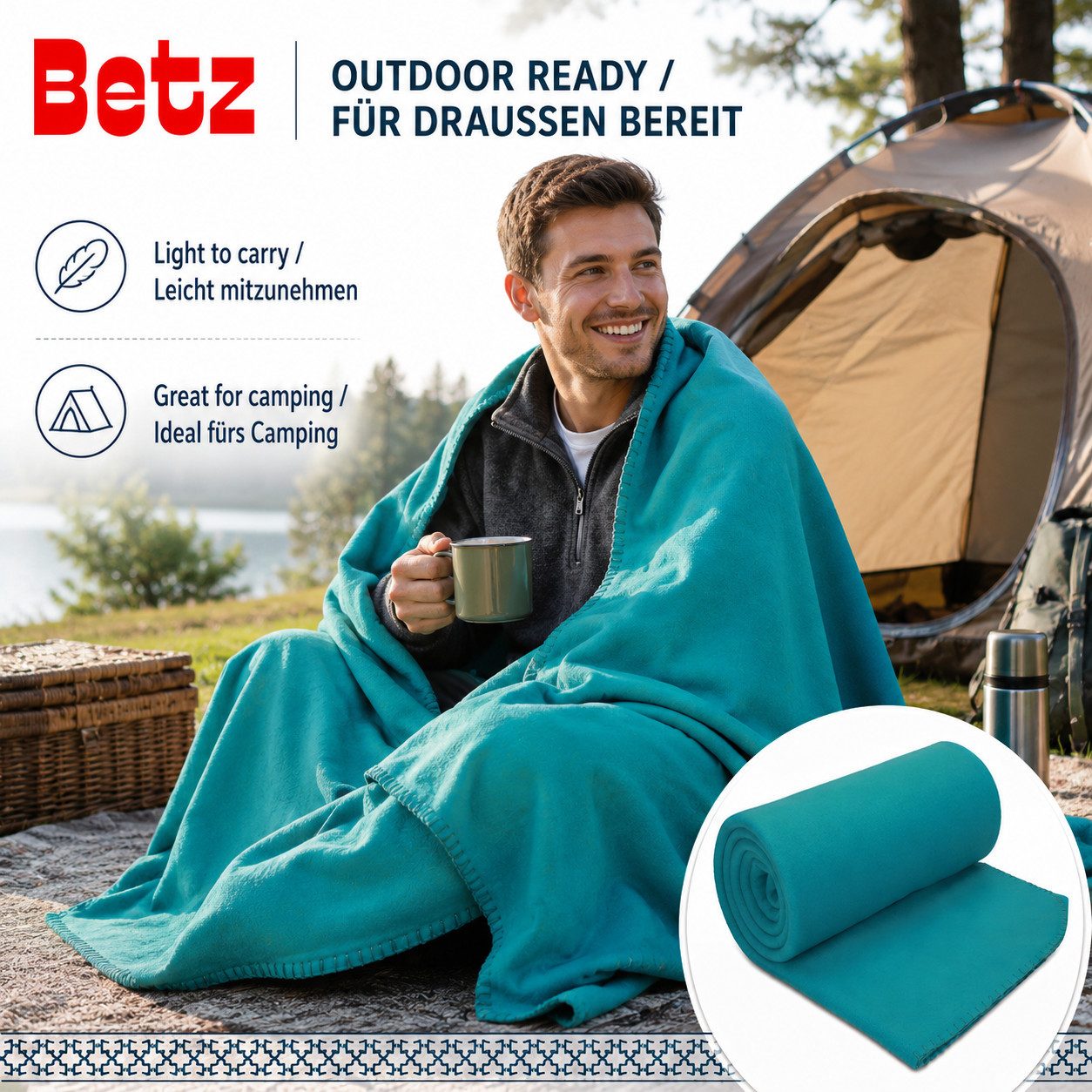 Wohndecke Betz Fleecedecke 130x170 cm 180g/m² – Weiche Wohndecke & Kuscheldecke, Betz, Leicht, wärmend & pflegeleicht – Bild 5 von 5