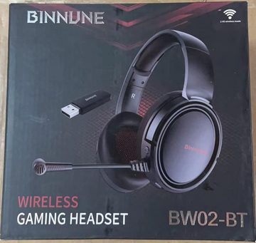 BINNUNE Gaming-Headset (Synchronisierte Bluetooth-Verbindung mit den meisten mobilen Geräten, USB headset, Headset Wireless mit Mikrofon für PC PS4 Playstation, Bluetooth Gaming)