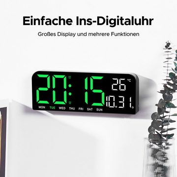 Gontence Wecker Funktischuhr Digitale Tischuhr LED-Großanzeige Wanduhr