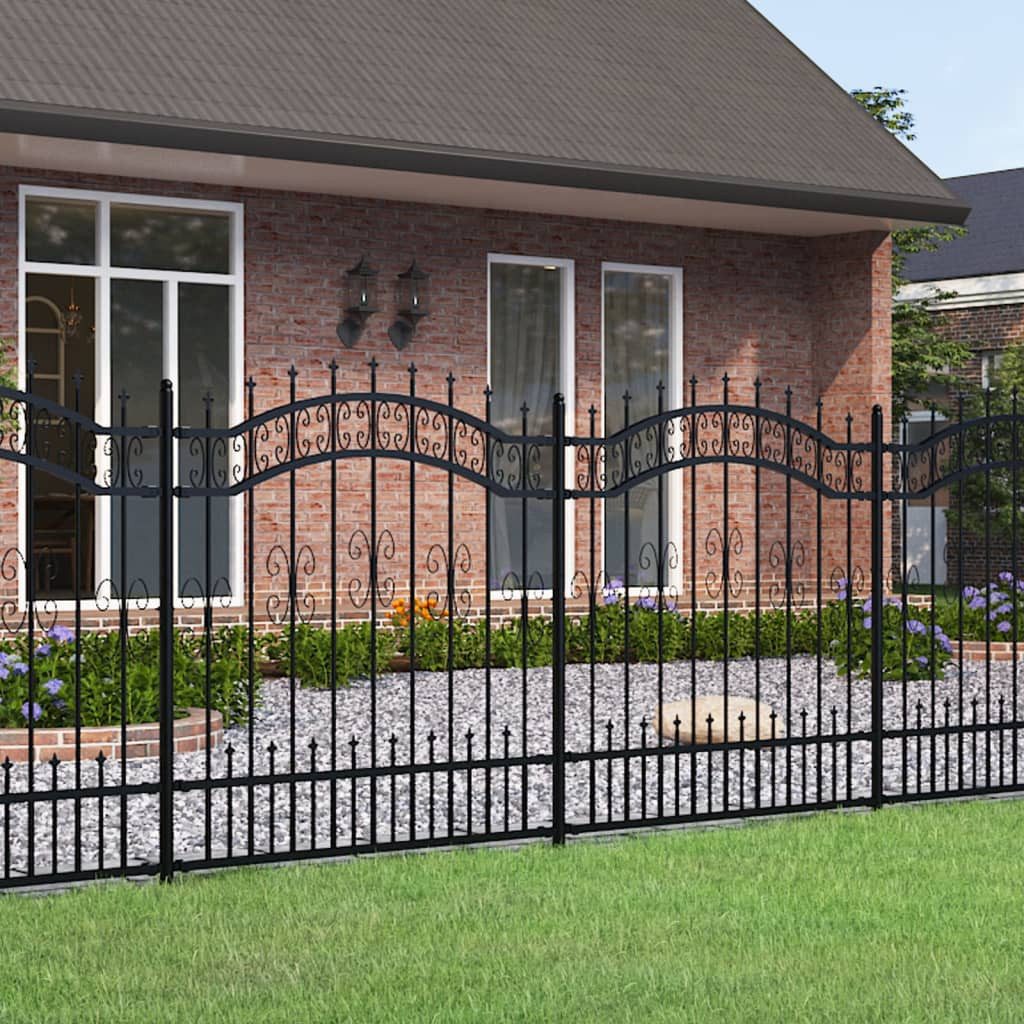 vidaXL Gartenzaun, Zaunelement mit Speerspitzen Schwarz günstig online kaufen