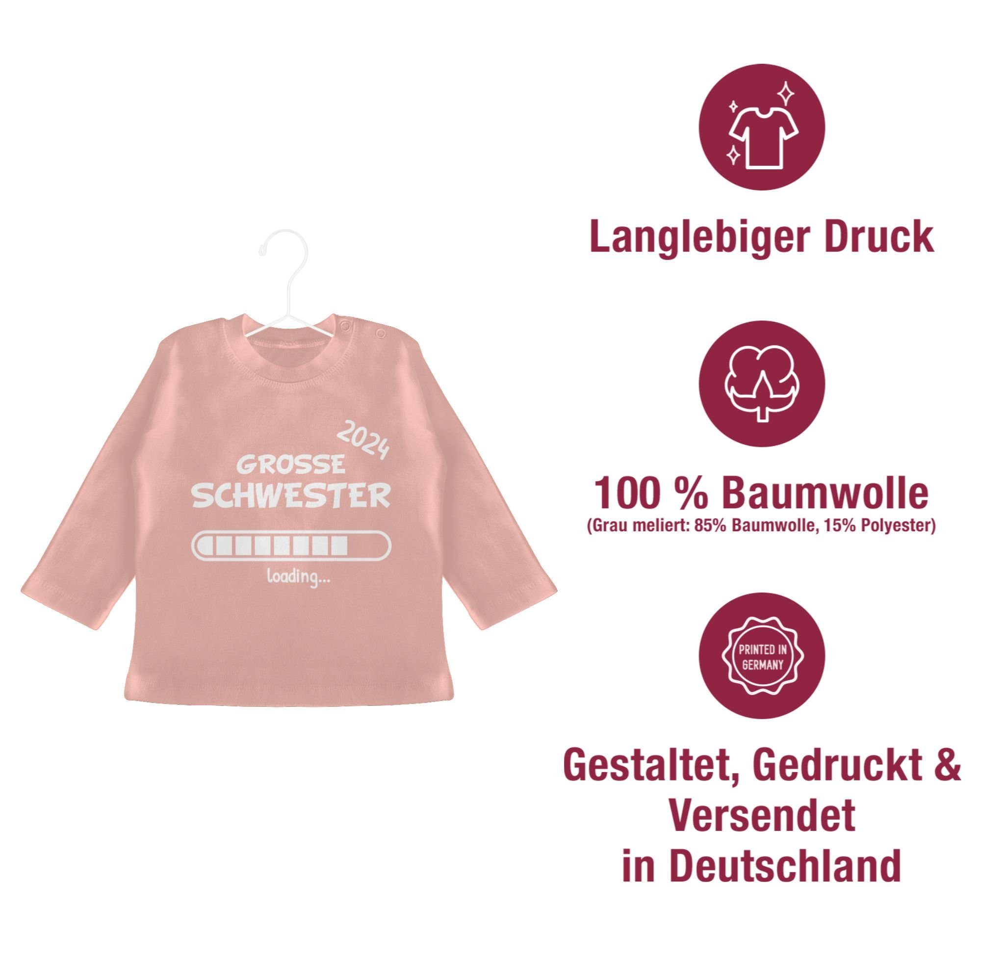 2024 Babyrosa 1 Bruder Schwester und Große Schwester loading Shirtracer Geschwister T-Shirt