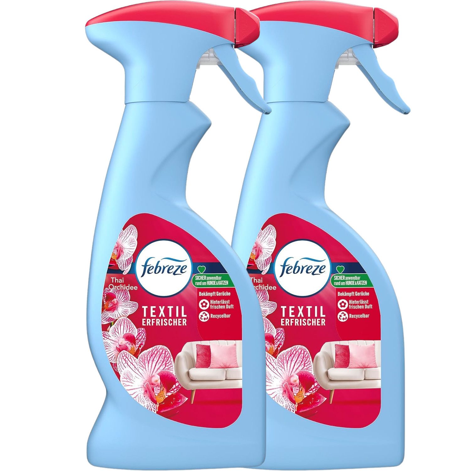 Febreze Wäscheparfüm 2 x Febreze Textilerfrischer je 375ml Thai Orchidee Mit Frische Luft T