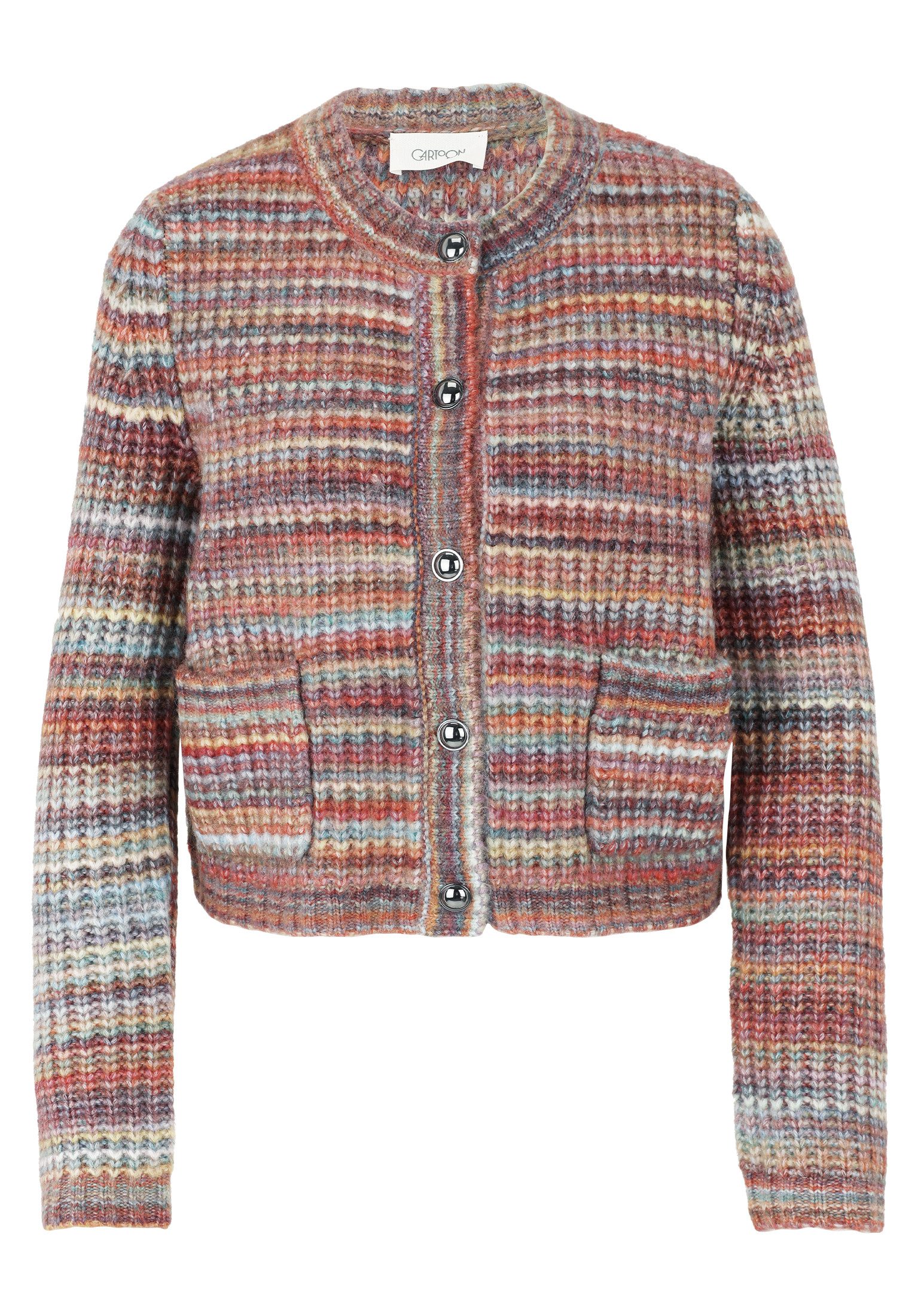 Cartoon Strickjacke Damen Cardigan mit Rundhalsausschnitt (1-tlg) günstig online kaufen