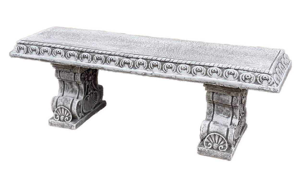 Stone and Style Gartenfigur Deko Bank aus massiven Steinguss, 62 cm Breite, frostfest, 14,6 kg