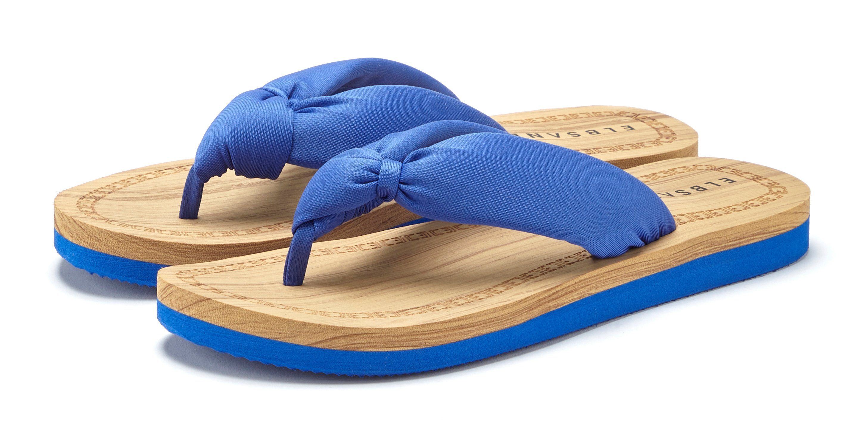 Pantolette, Badezehentrenner Badeschuh ultraleicht VEGAN Elbsand Sandale, blau